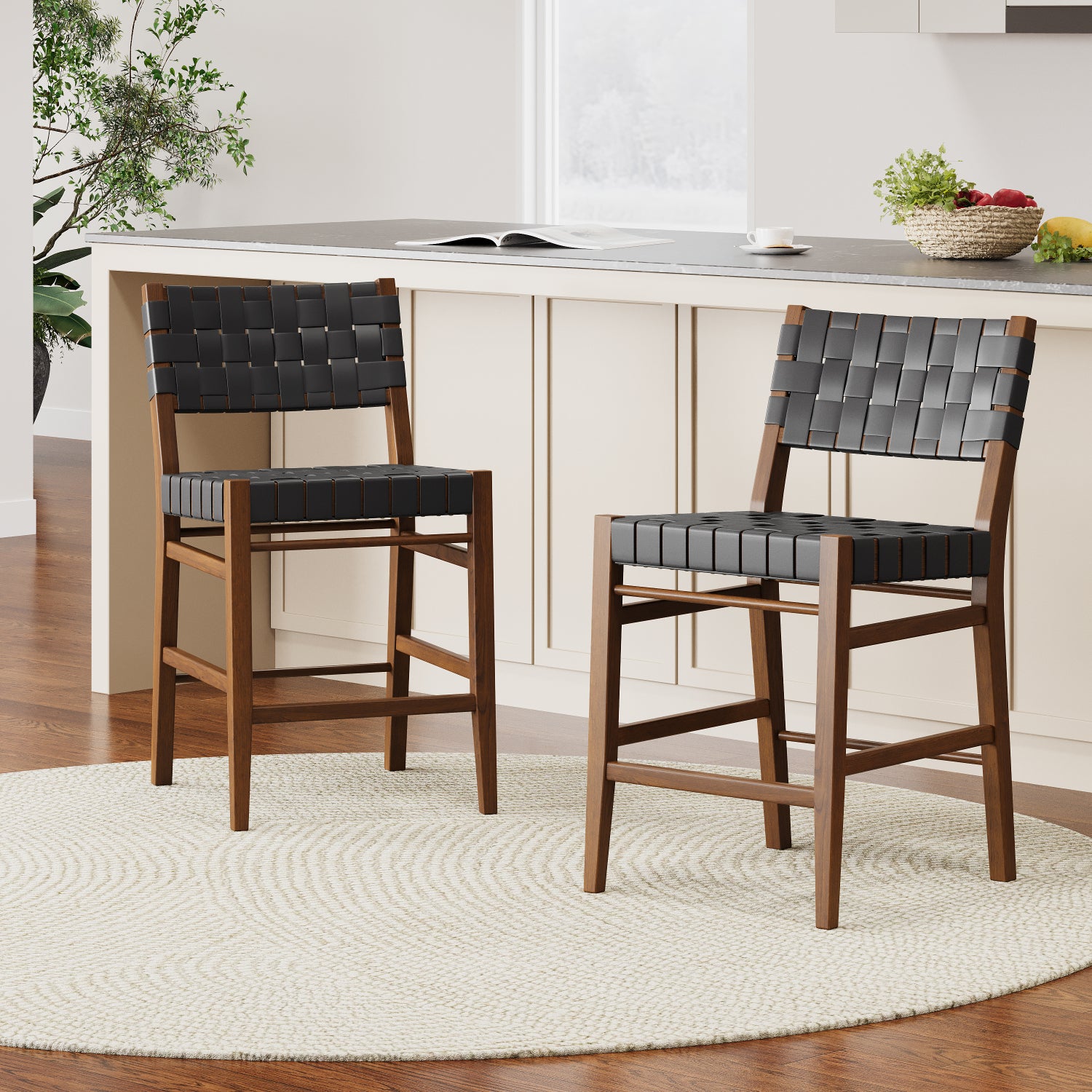 2594 Streamdale Contemporary PU Counter Stools x2