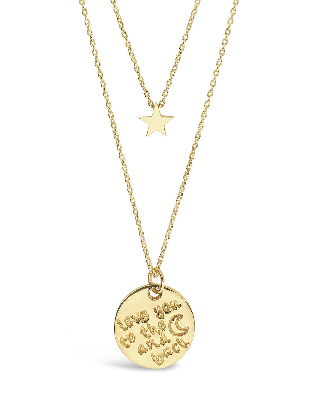 2015 Sterling Silver Star & 'Love You to the Moon & Back' Disc Layered Necklace