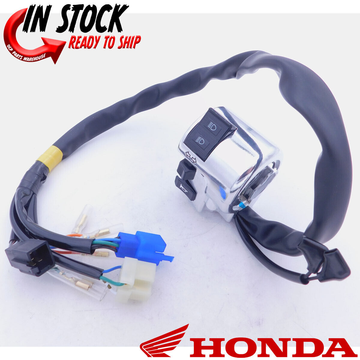 NEW OEM HONDA 2004 2009 VTX1300C LEFT HAND TURN SIGNAL SWITCH ASSEMBLY