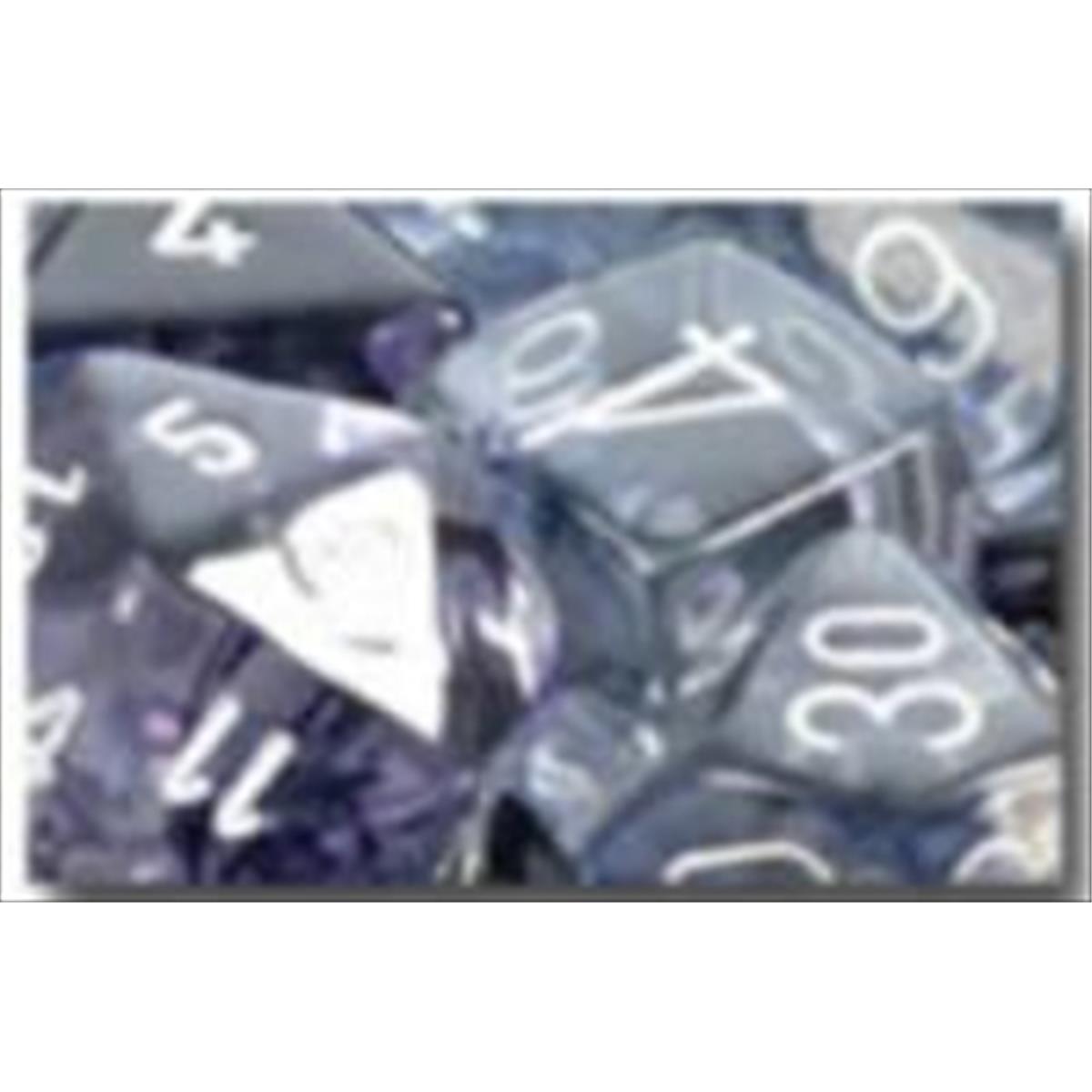 2297 Chessex Manufacturing 27408 Nebula Polyhedral Black With White Dice Set Of 7
