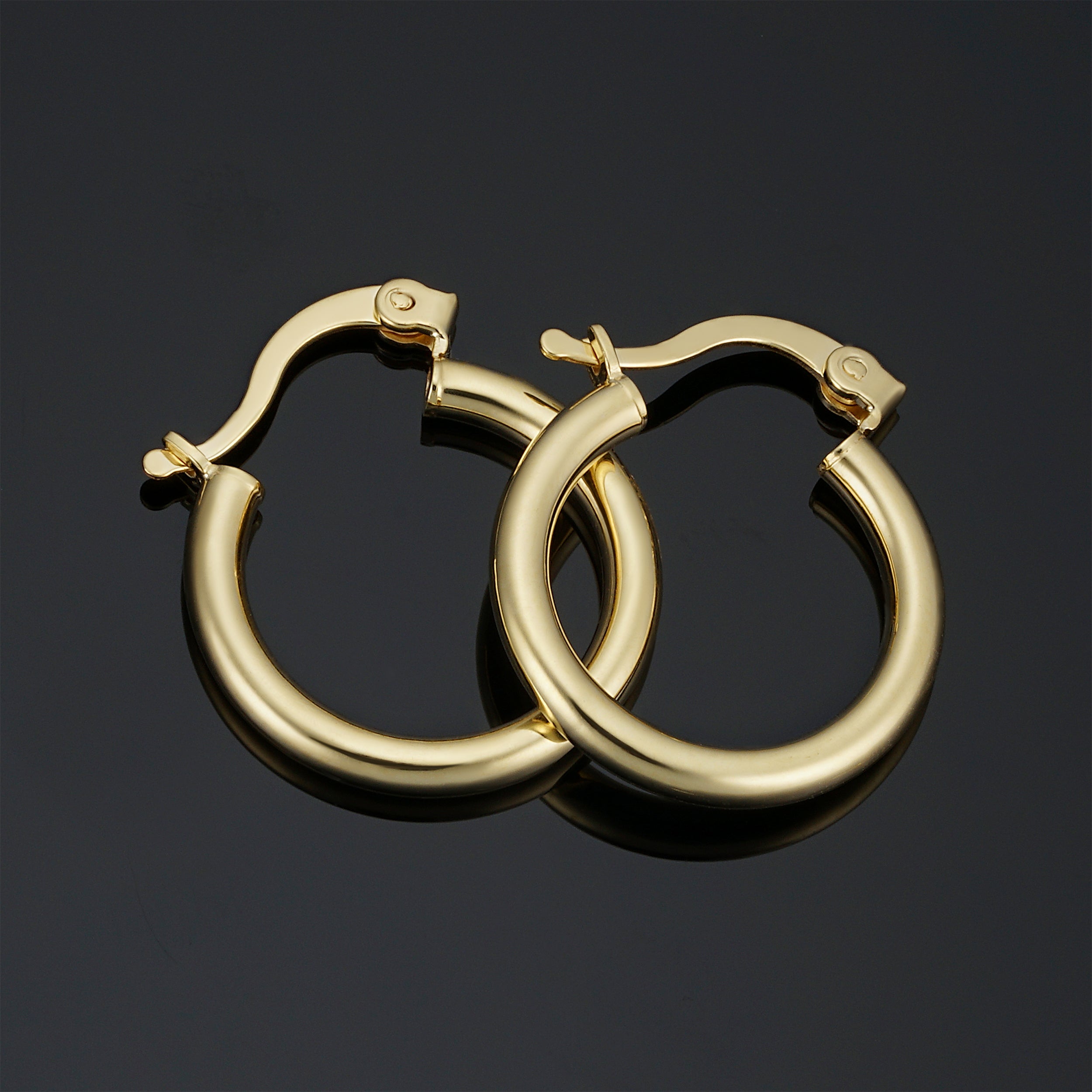 2098 14k Yellow Gold Filled Classic Hoop Earrings (2.5 x 19 mm)