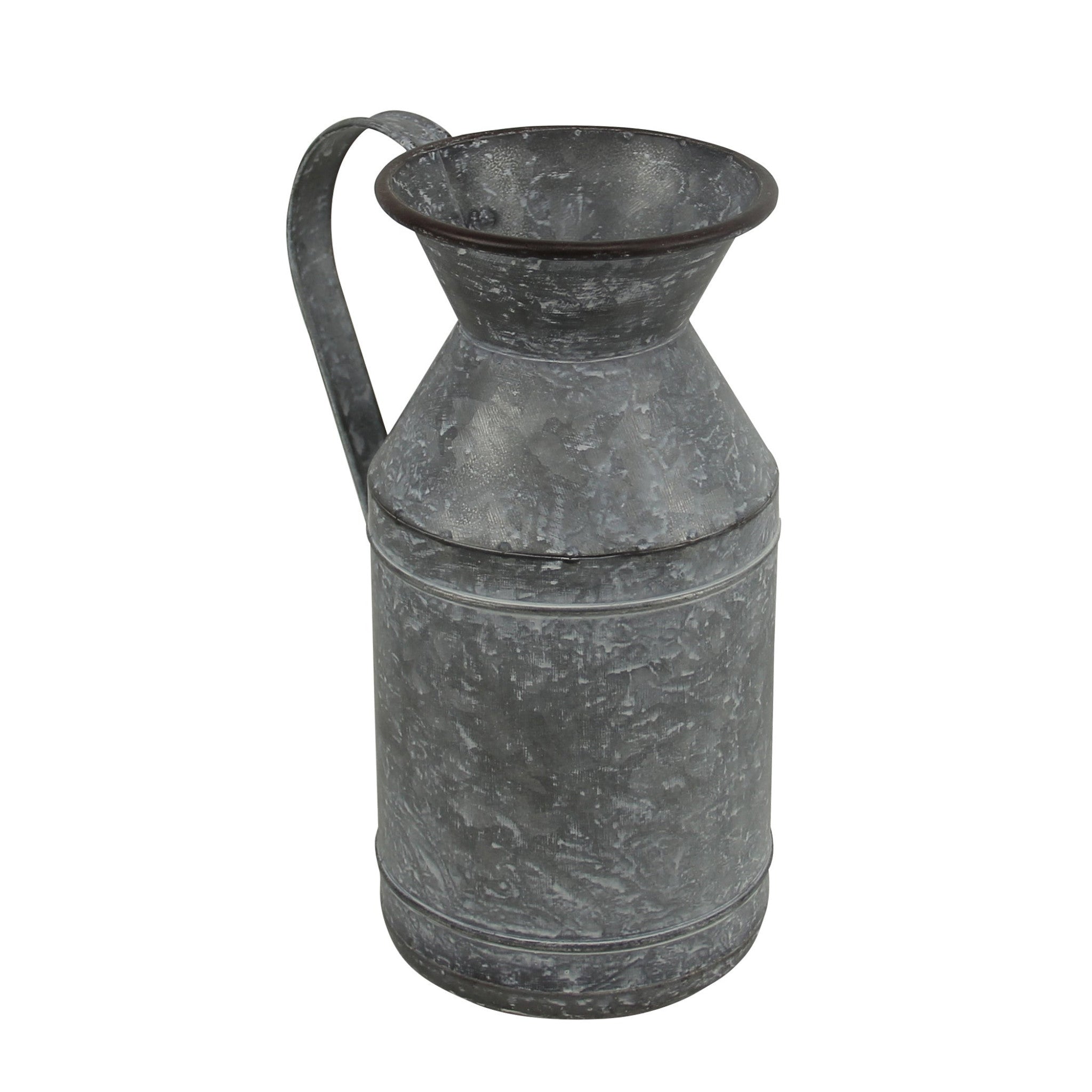 2736 11" Gray Galvanized Metal Decorative Water Jug