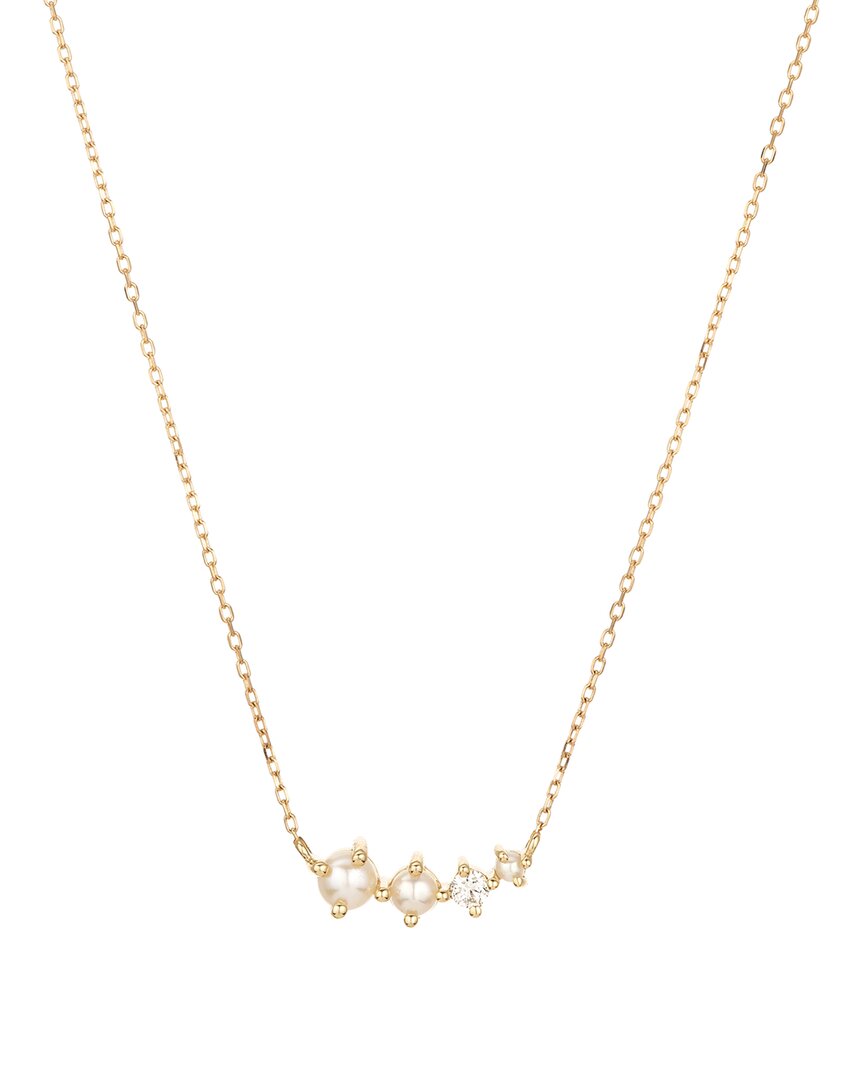 2000 Adina Reyter 14K 0.03 ct. tw. Diamond & & 1 3mmmm Pearl Pendant Necklace