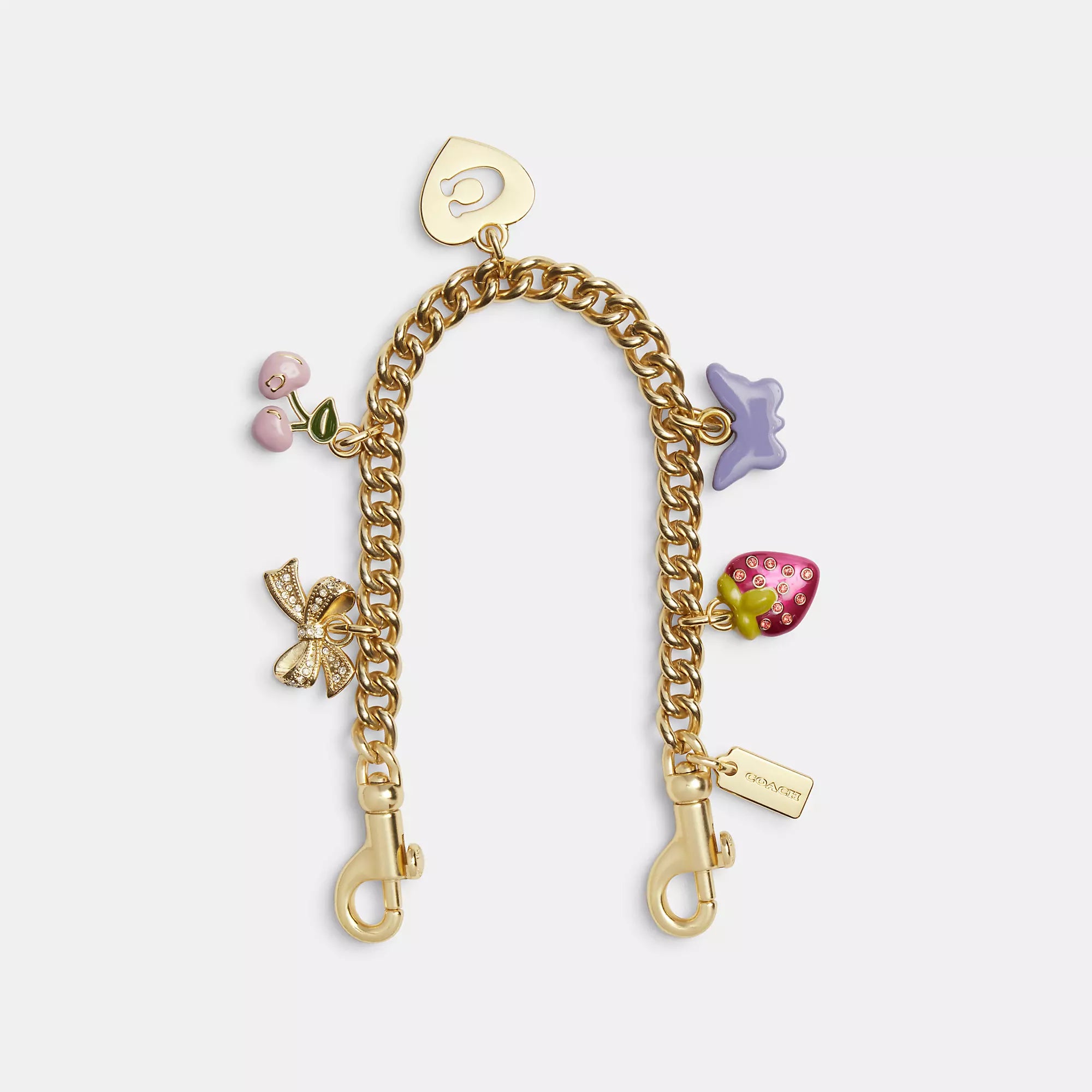 2037 Coach Outlet Gold Swagger Chain With Charms