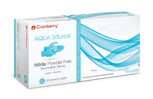 FOCUS Cranberry 3449 Aqua Source Nitrile Examination Gloves Powder Free Extra Large 200/Bx