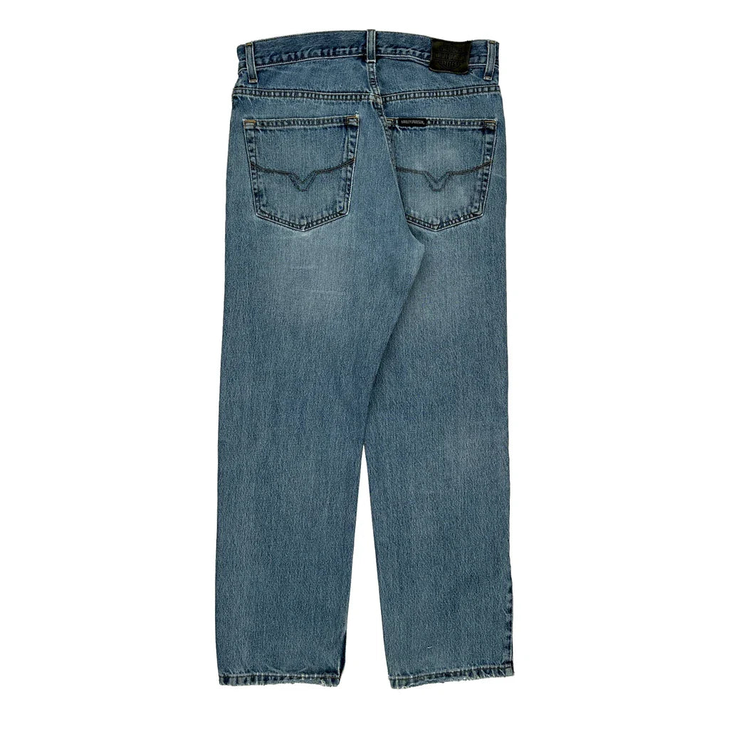 THRIFTED Harley Davidson Jeans   32W 30L Blue Denim