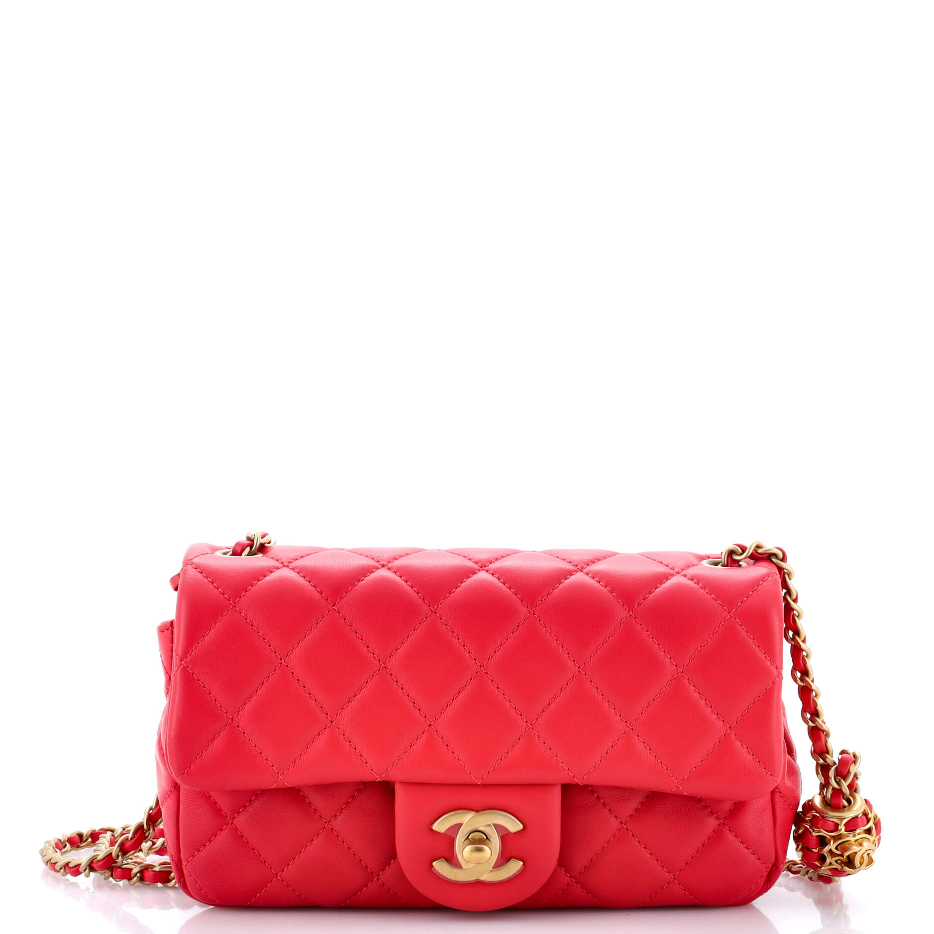 2860 Pearl Crush Flap Bag Quilted Lambskin Mini
