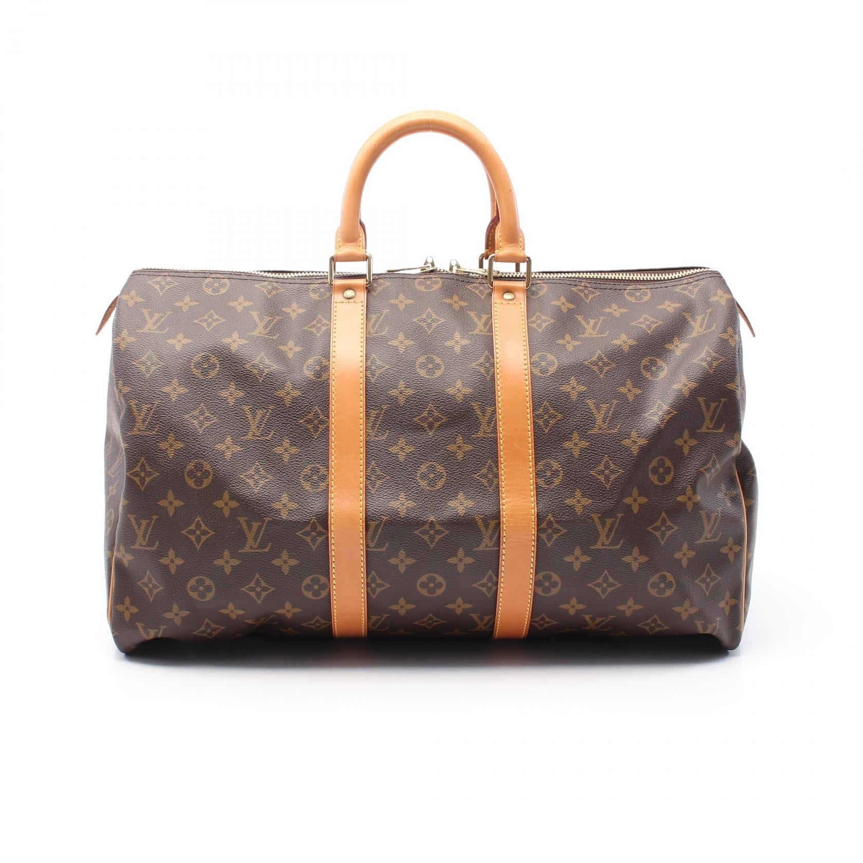 2604 Louis Vuitton Monogram Canvas Leather Keepall 45 Bag