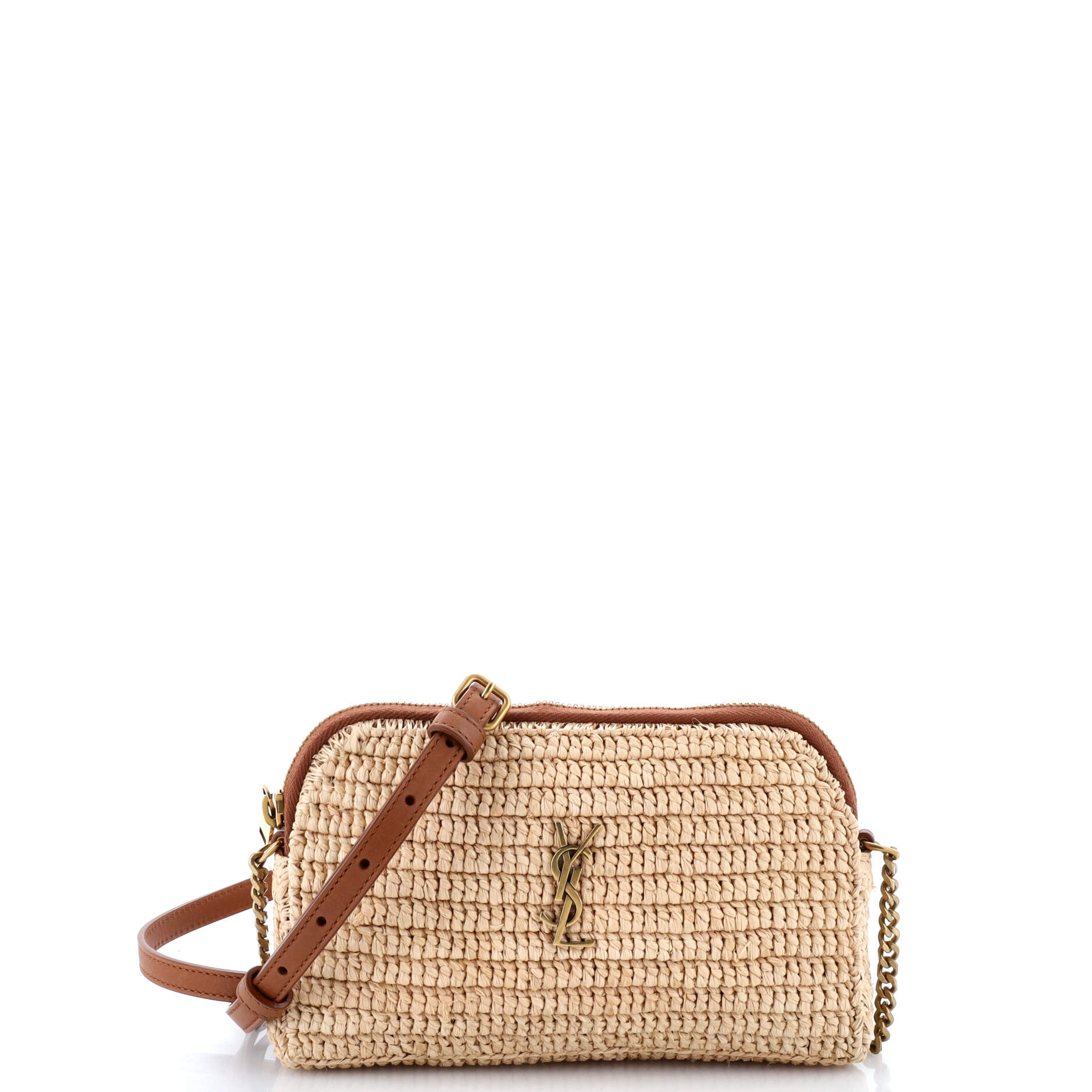 2860 Gaby Zipped Pouch Crossbody Raffia