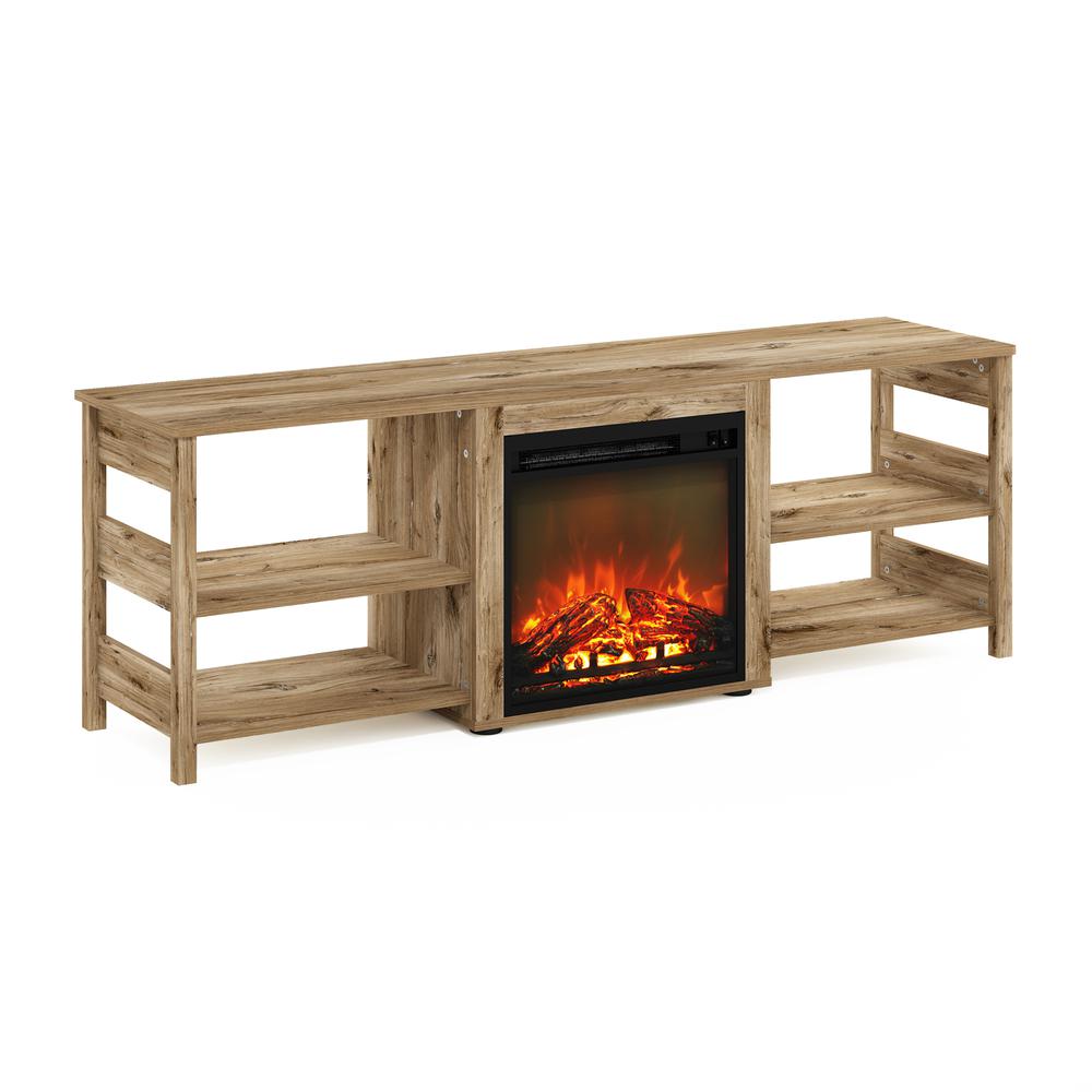 2736 Classic 70 Inch TV Stand with Fireplace  Flagstaff Oak