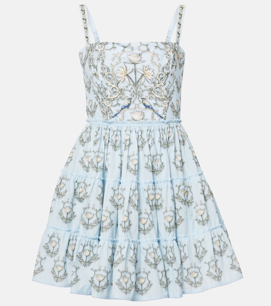 Agua by Agua Bendita Lima Soledad embroidered cotton minidress