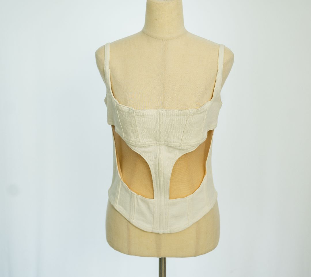 Mugler White Denim Top