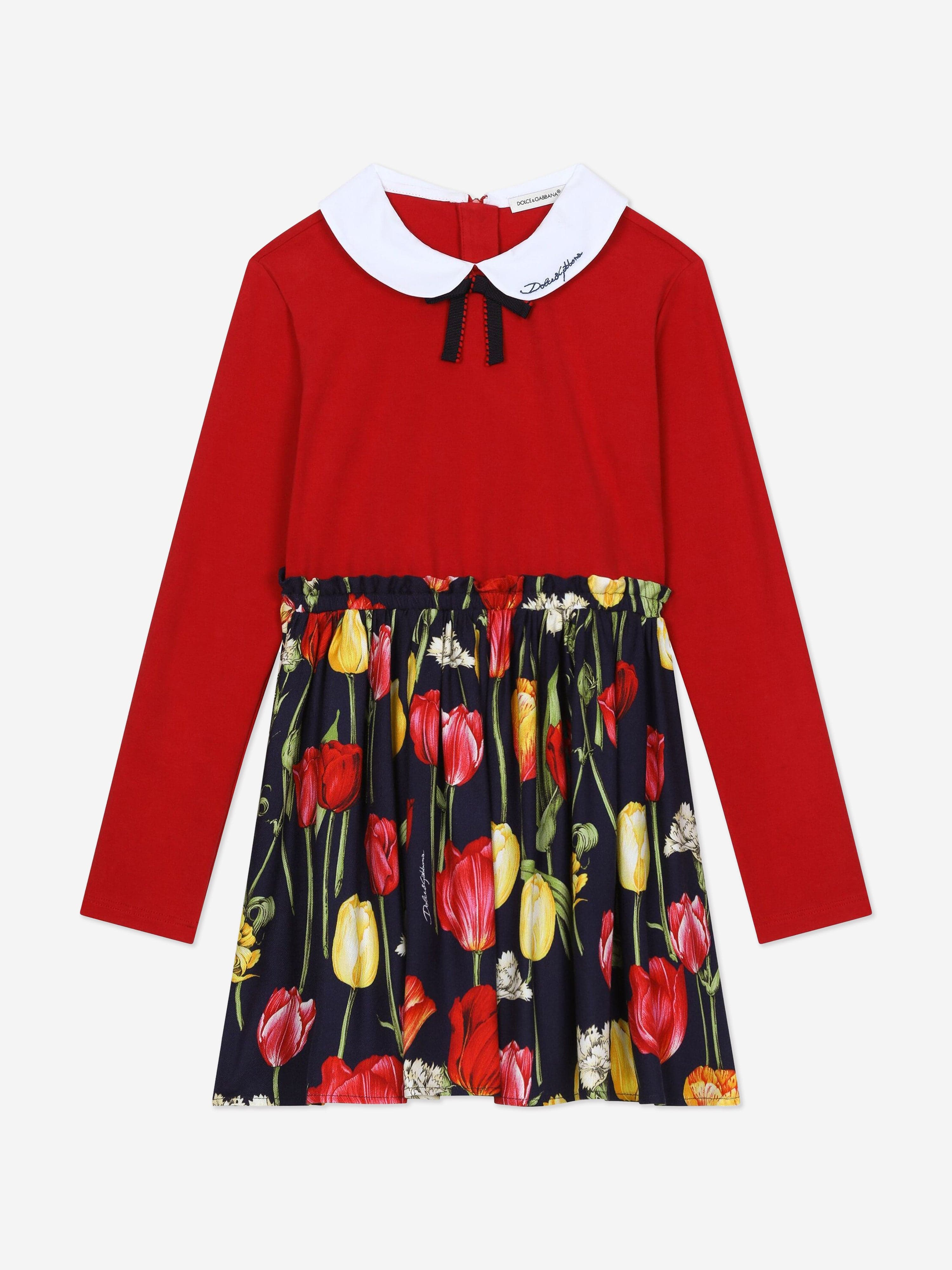 DOLCE & GABBANA KIDS Dolce & Gabbana Girls Tulip Dress in Red