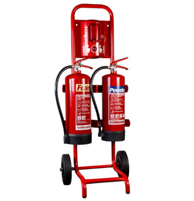 HARTSON FIRE BUNDLE   Double Trolley / Stand Plus Fire Extinguishers & Fire Alarm