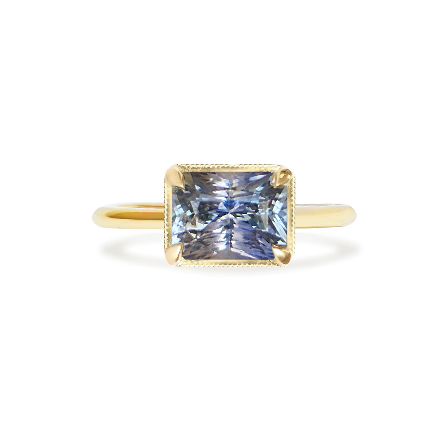 BERLINGER JEWELRY East West Radiant Bi Color Sapphire Solitaire