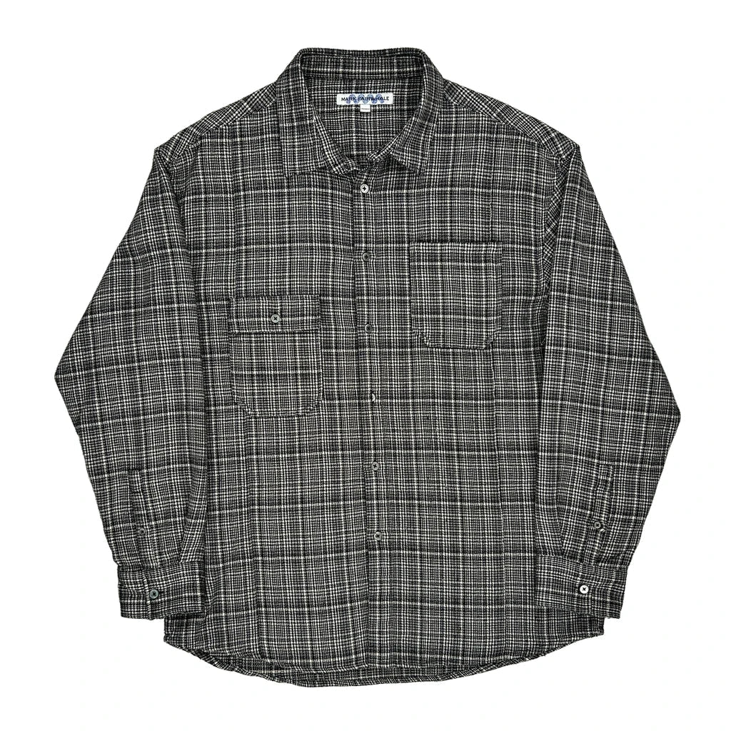 THRIFTED Mark Fairwhale Checked Flannel Shirt   Large Black & White Cotton