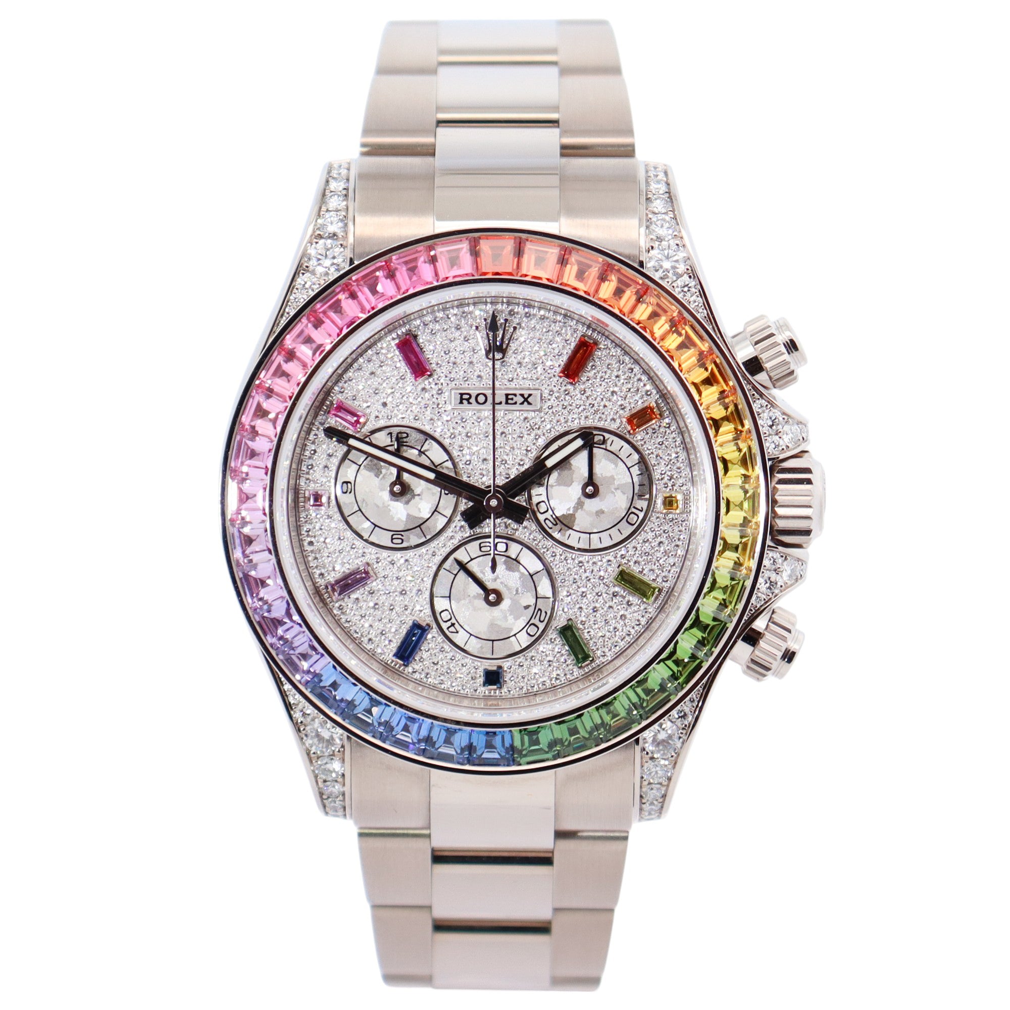 HAPPY JEWELERS Rolex Daytona 40mm Pave Dial Watch Ref# 116599RBOW