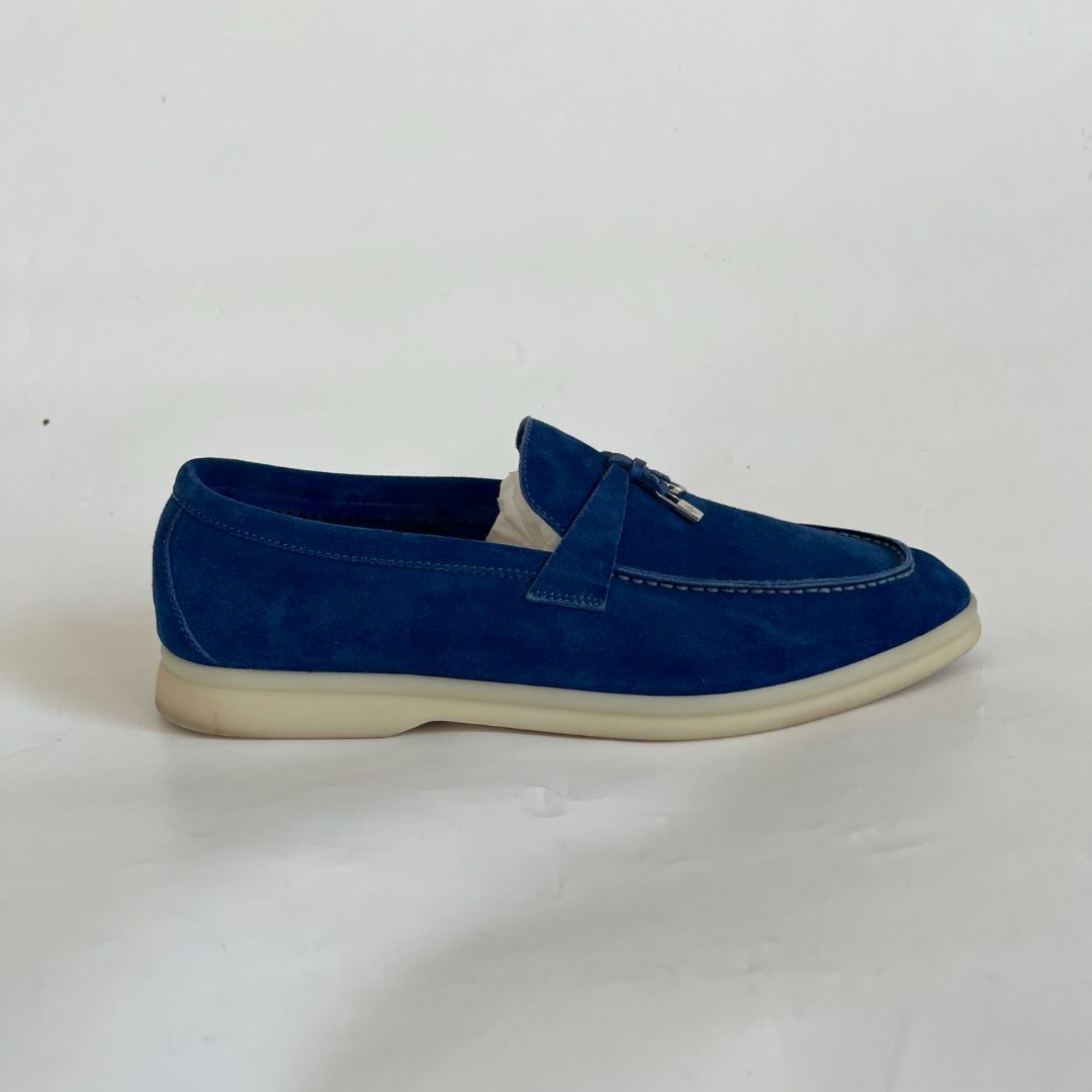 Loro Piana Summer Charms Walk Suede Loafers  42