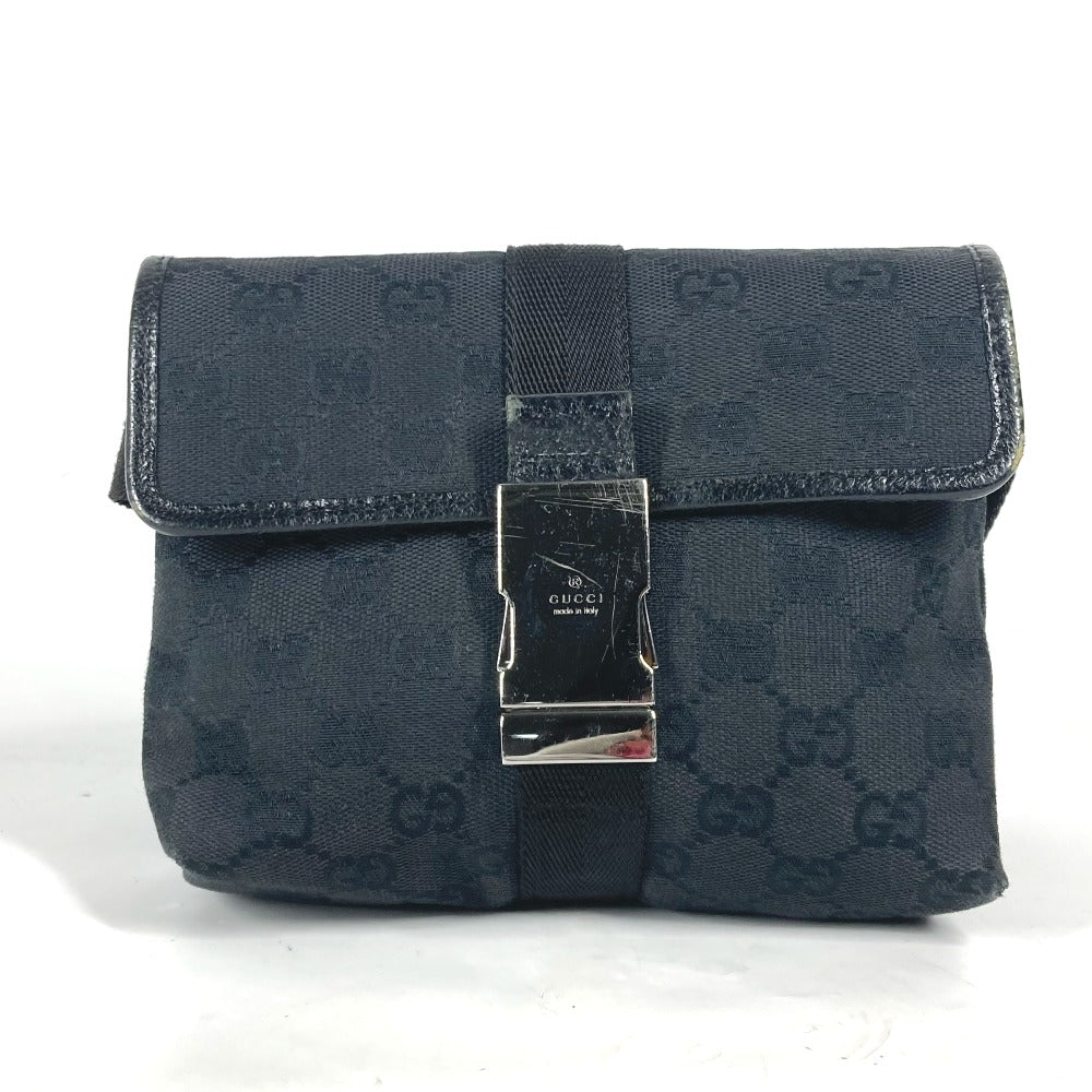 GUCCI Sling bag 131236 GG canvas   leather black cross GG