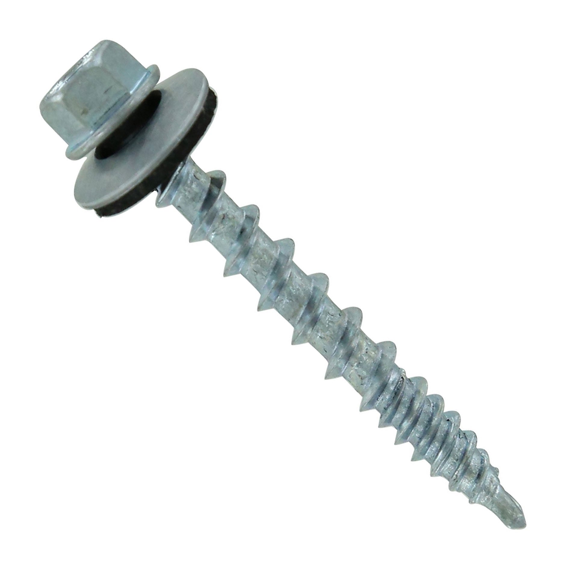 ST FASTENING #10 x 1 1/2" Kwikseal Woodbinder Metal Roofing Screw   Electro Galvanized, Pkg 250