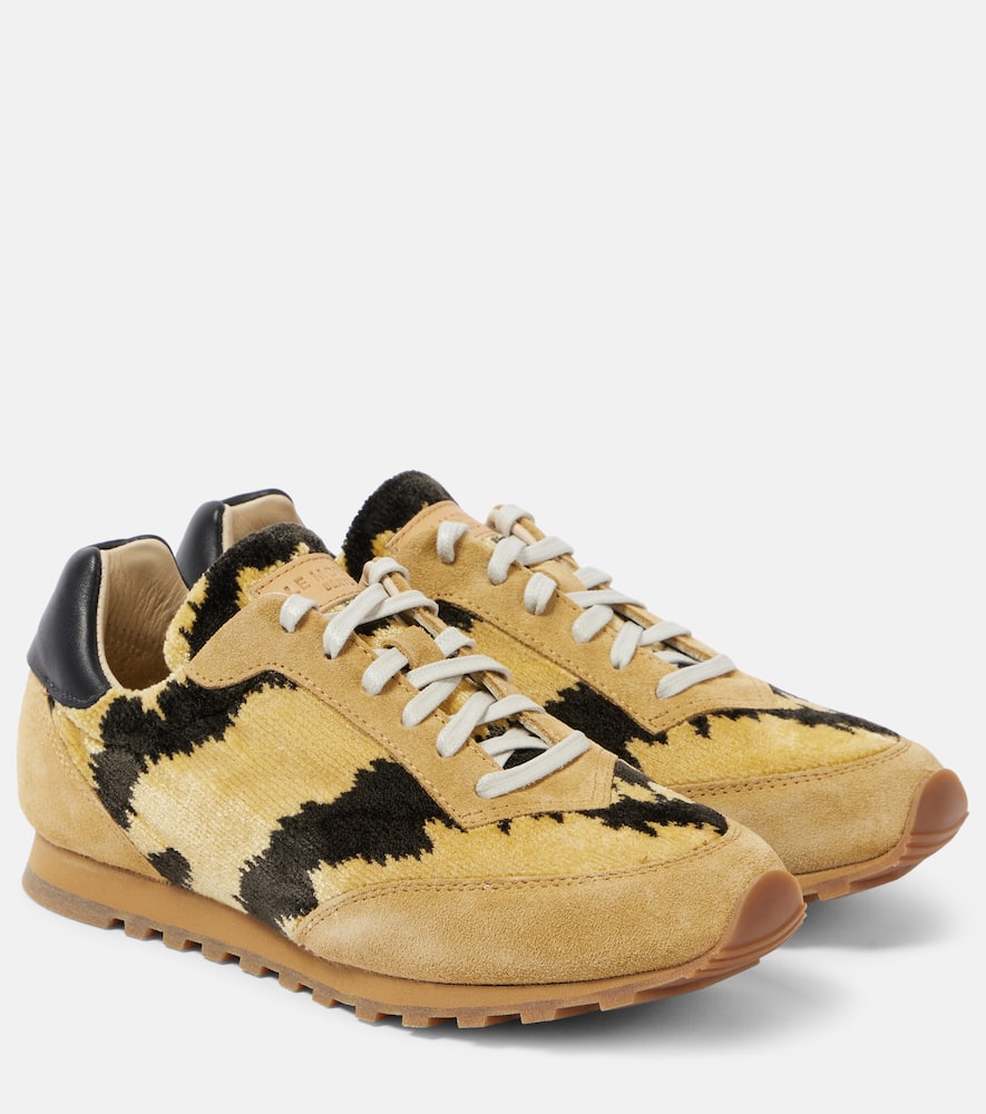 LE MONDE BERYL Le Monde B√É¬©ryl Slim Runner velvet and suede sneakers