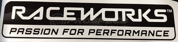 Raceworks "Raceworks Passion For Performance" Sticker B&W 400mm X 90mm