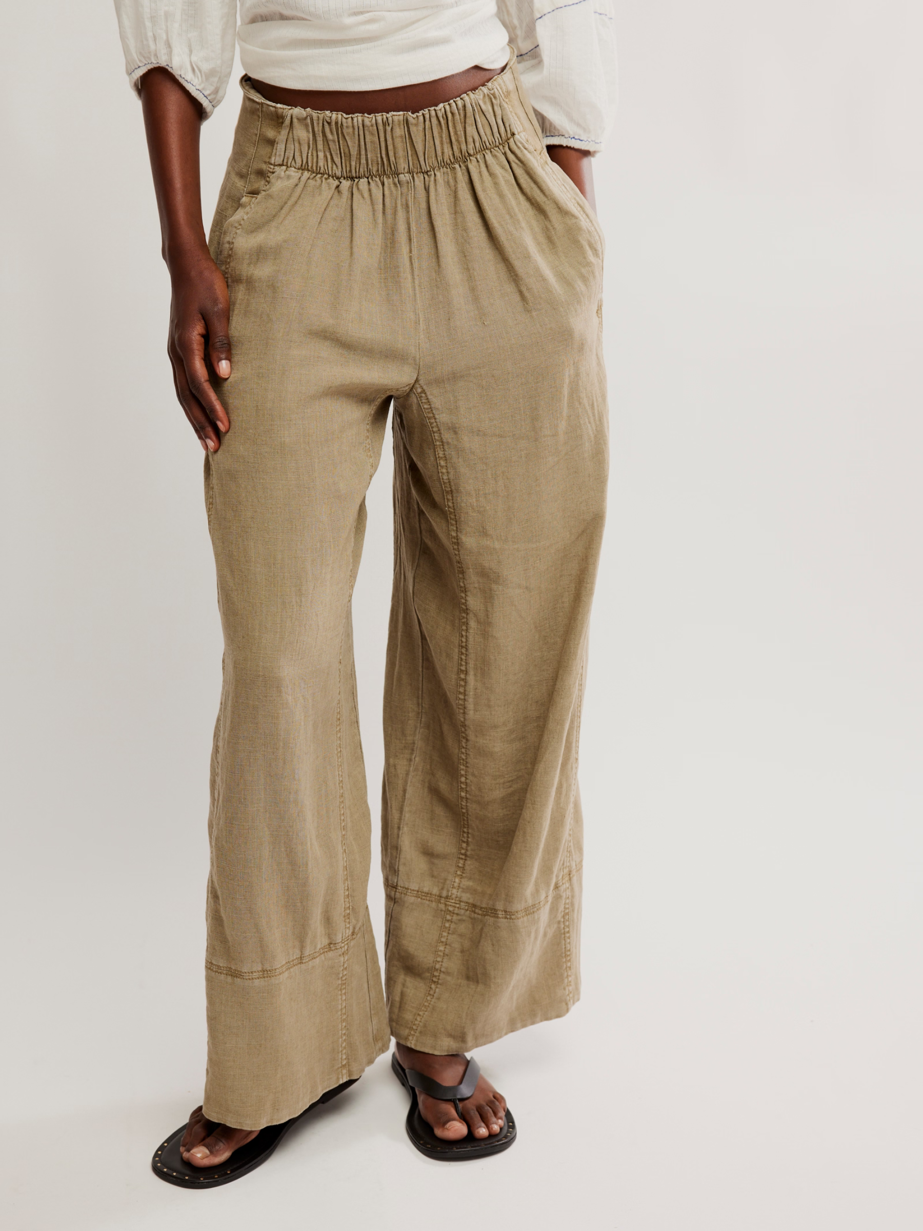 FREE PEOPLE Day's End Linen Pull On Pant