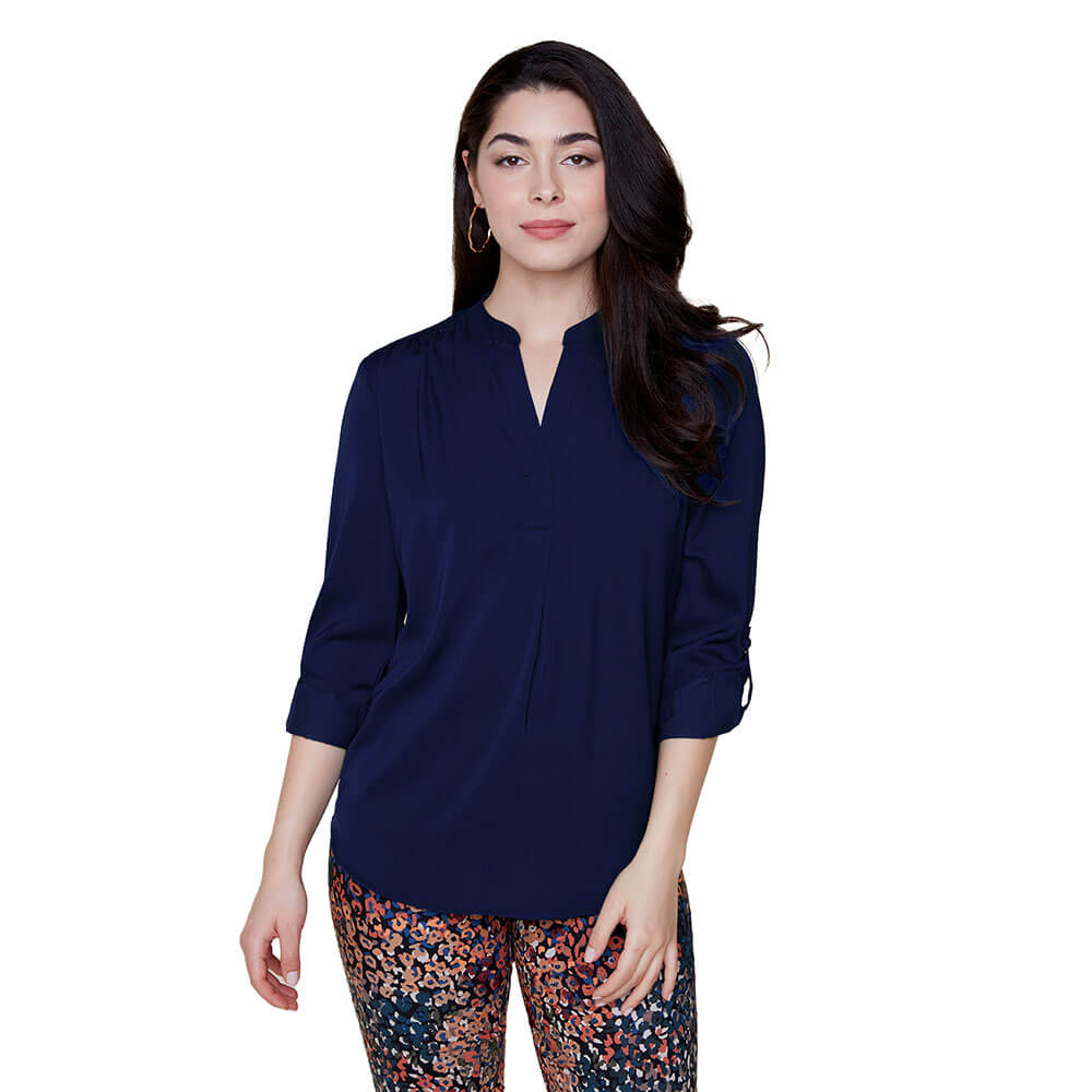 Renuar Airflow Long Sleeve Blouse   New Midnight