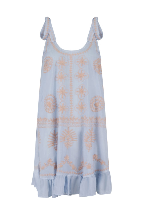 Pranella Remi Dress Cover Up   Nantucket Blue   White
