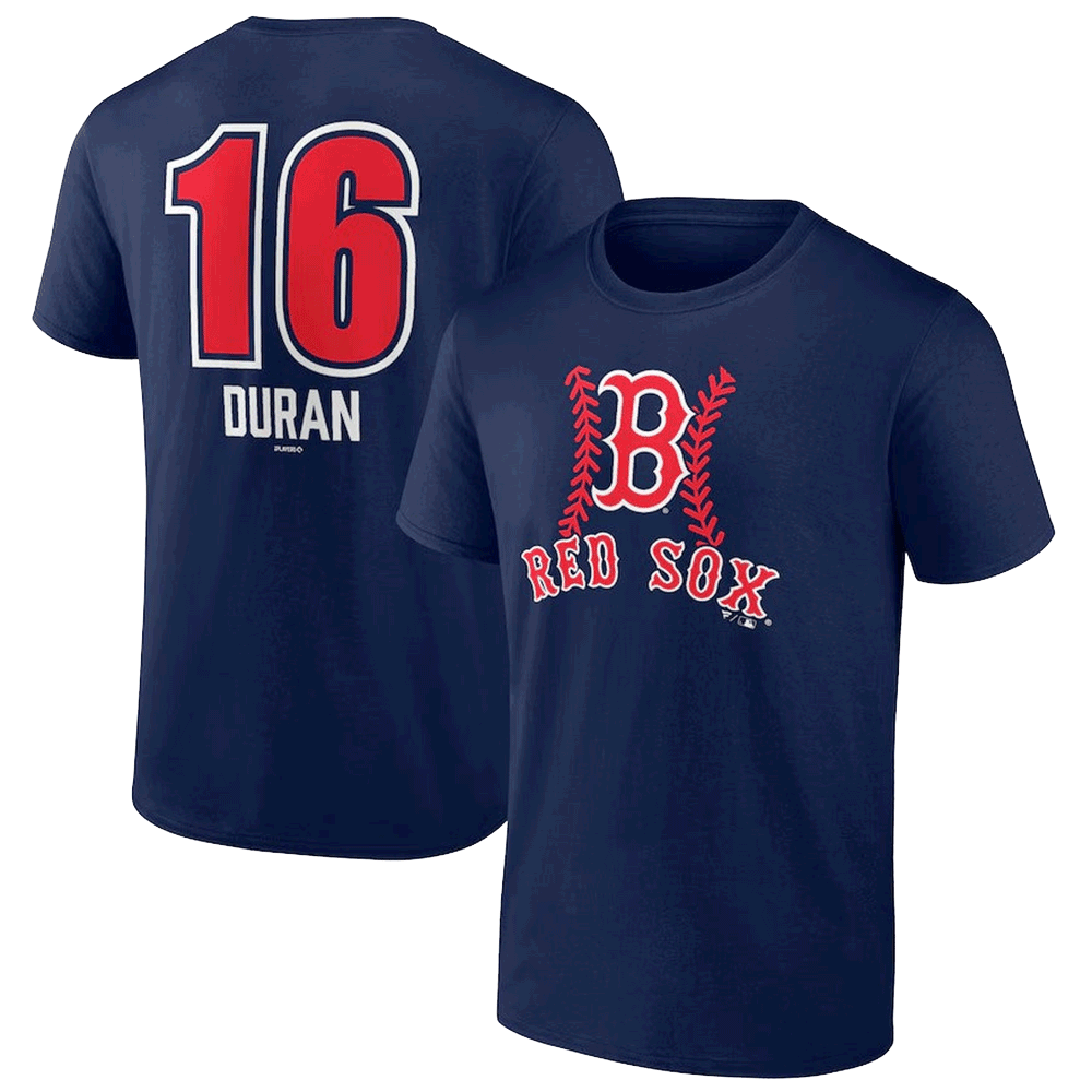 DYNASTY SPORTS & FRAMING Jarren Duran Boston Red Sox Fastball Player Name & Number T Shirt   Navy