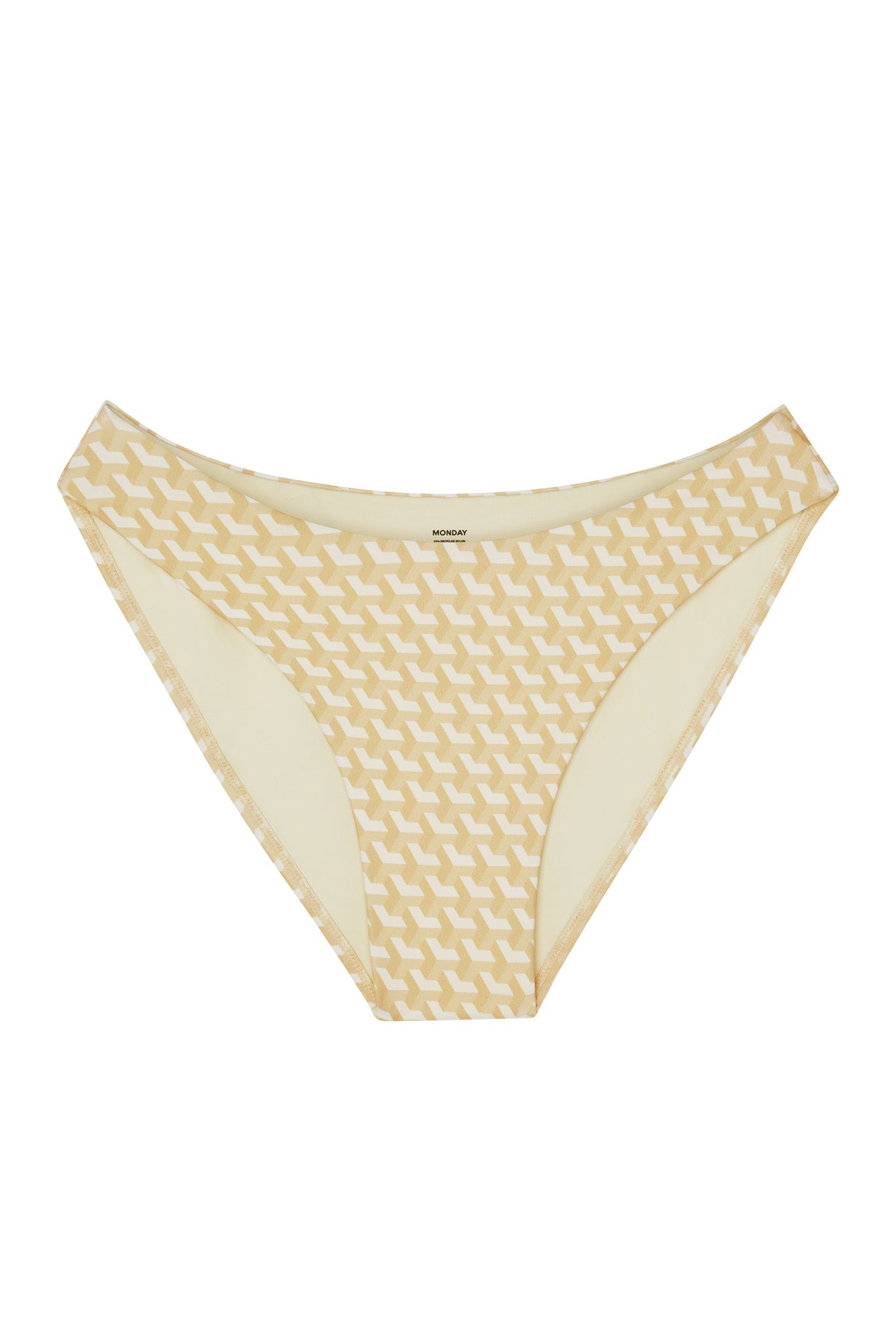 MONDAY SWIMWEAR Seychelles Bottom   Ivory Geo (Modest Coverage)