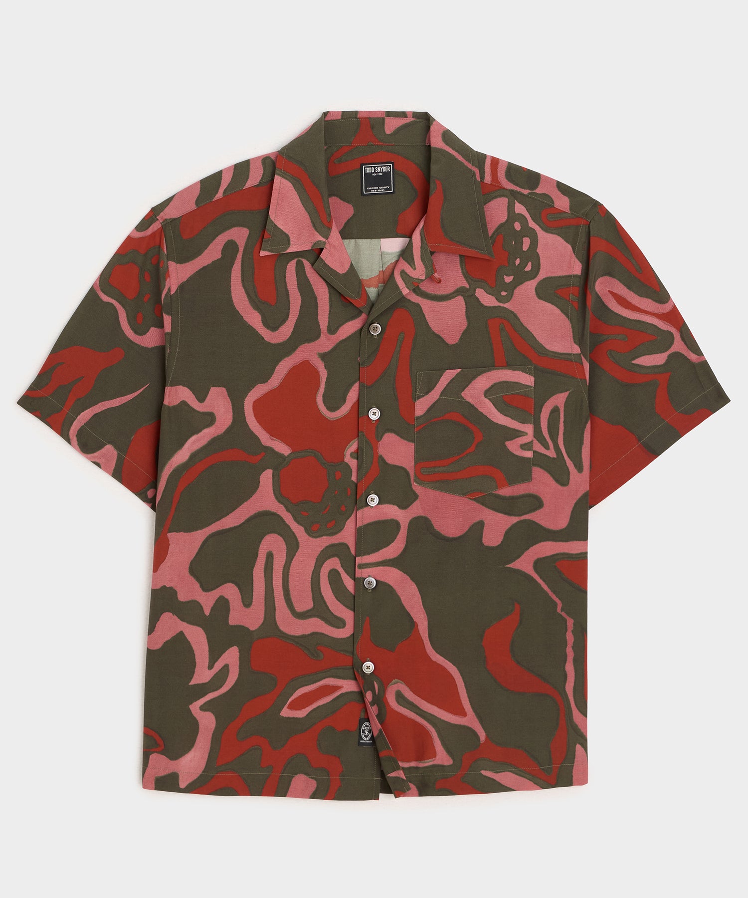 TODD SNYDER Cropped Silk Cotton Camp Collar Shirt