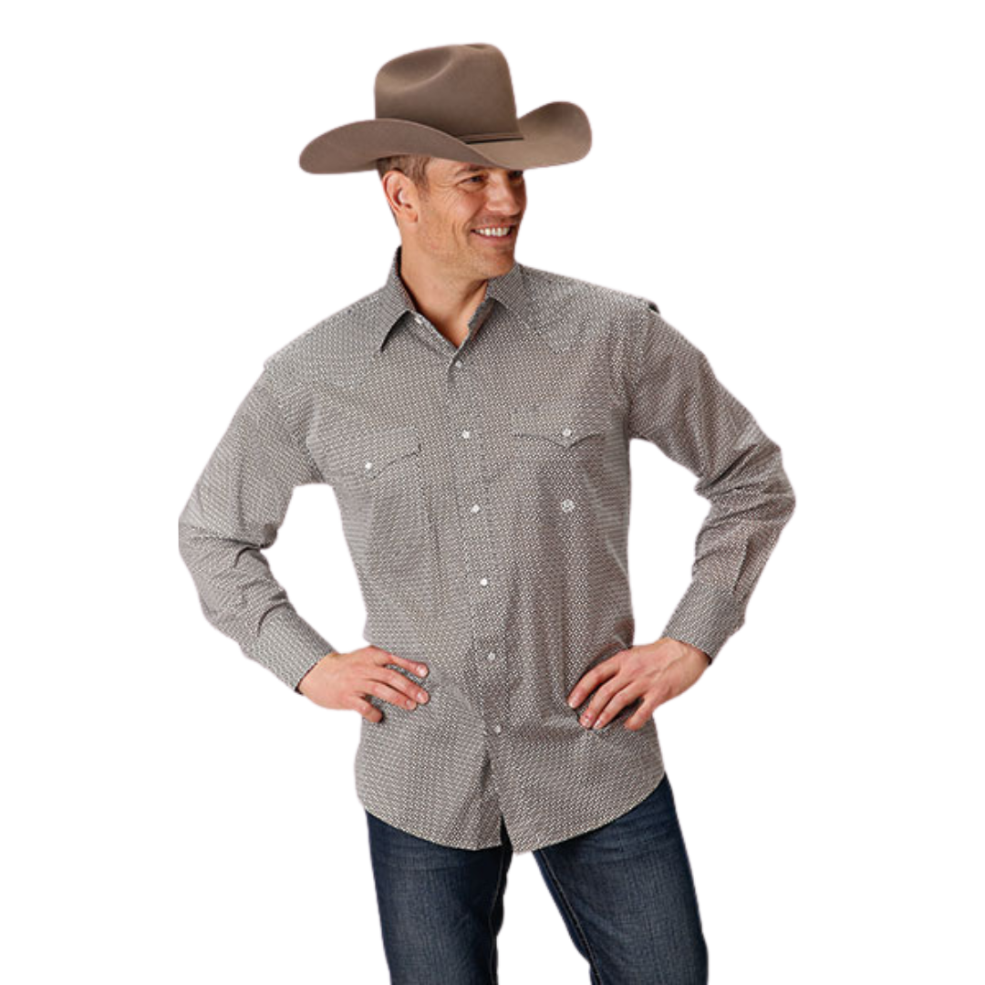 ROPER CLOTHING Roper Men's Climbing Diamond Western Green Shirt