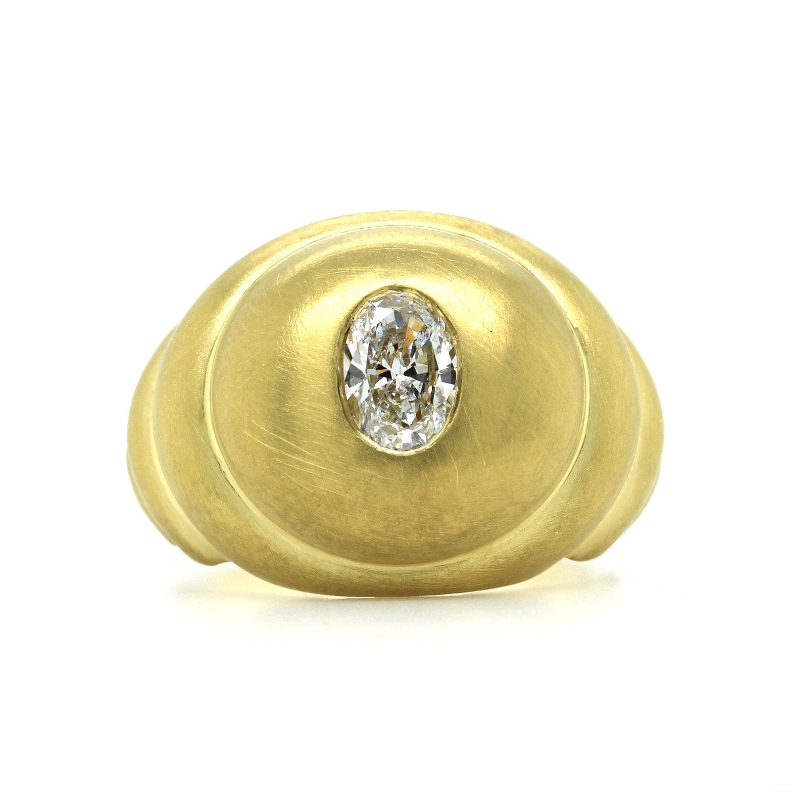TATE 18K Yellow Gold Scalloped Diamond Ring