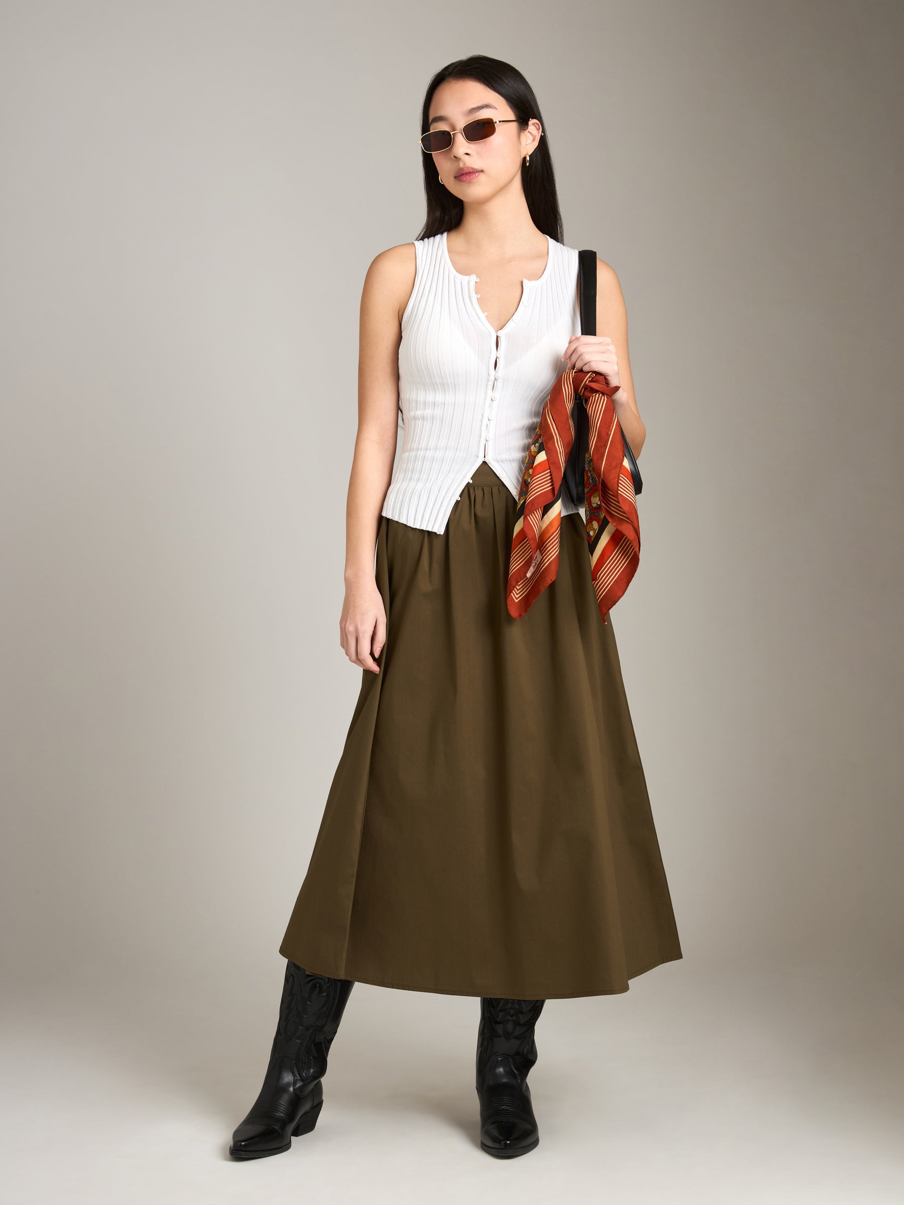 PROPAGANDA Coral A Line Skirt