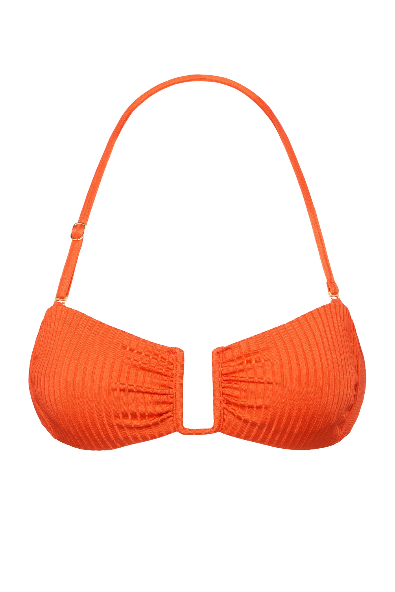 MONDAY SWIMWEAR St. Martinique Bandeau   Papaya Wide Rib