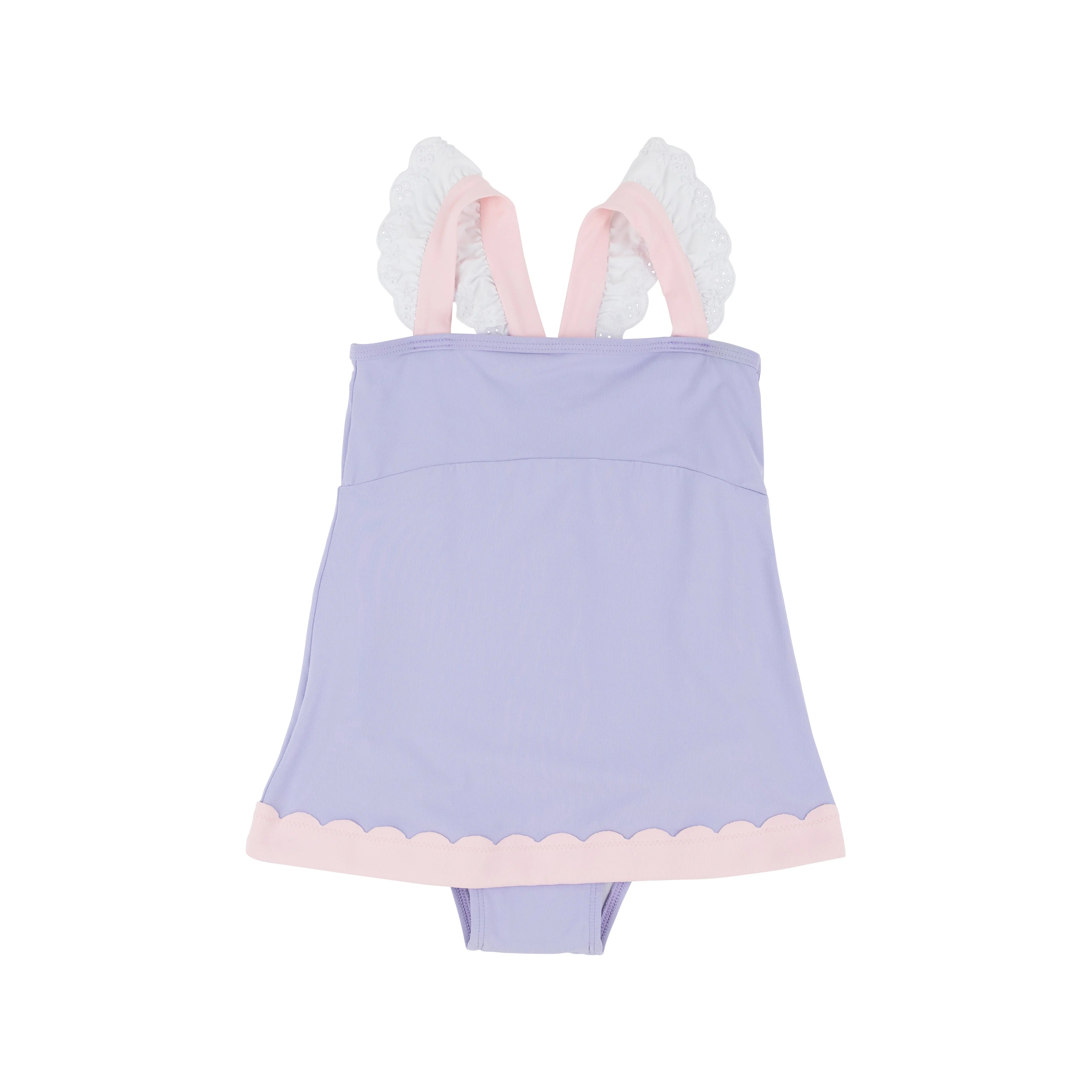 THE BEAUFORT BONNET COMPANY Sanctuary Scallop Swimsuit Lauderdale Lavender with Palm Beach Pink