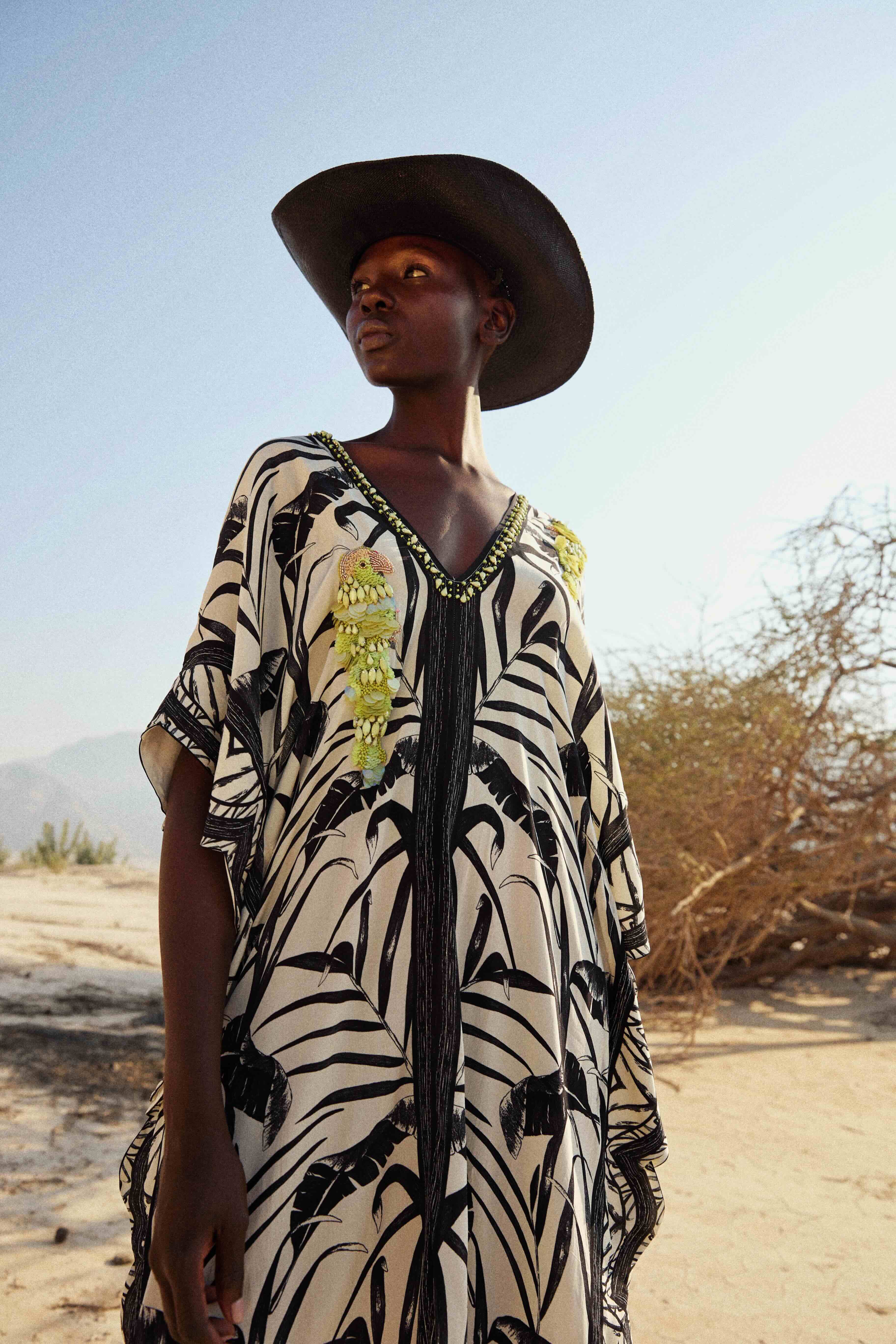 SCARLETT POPPIES Parrot Oasis Kaftan