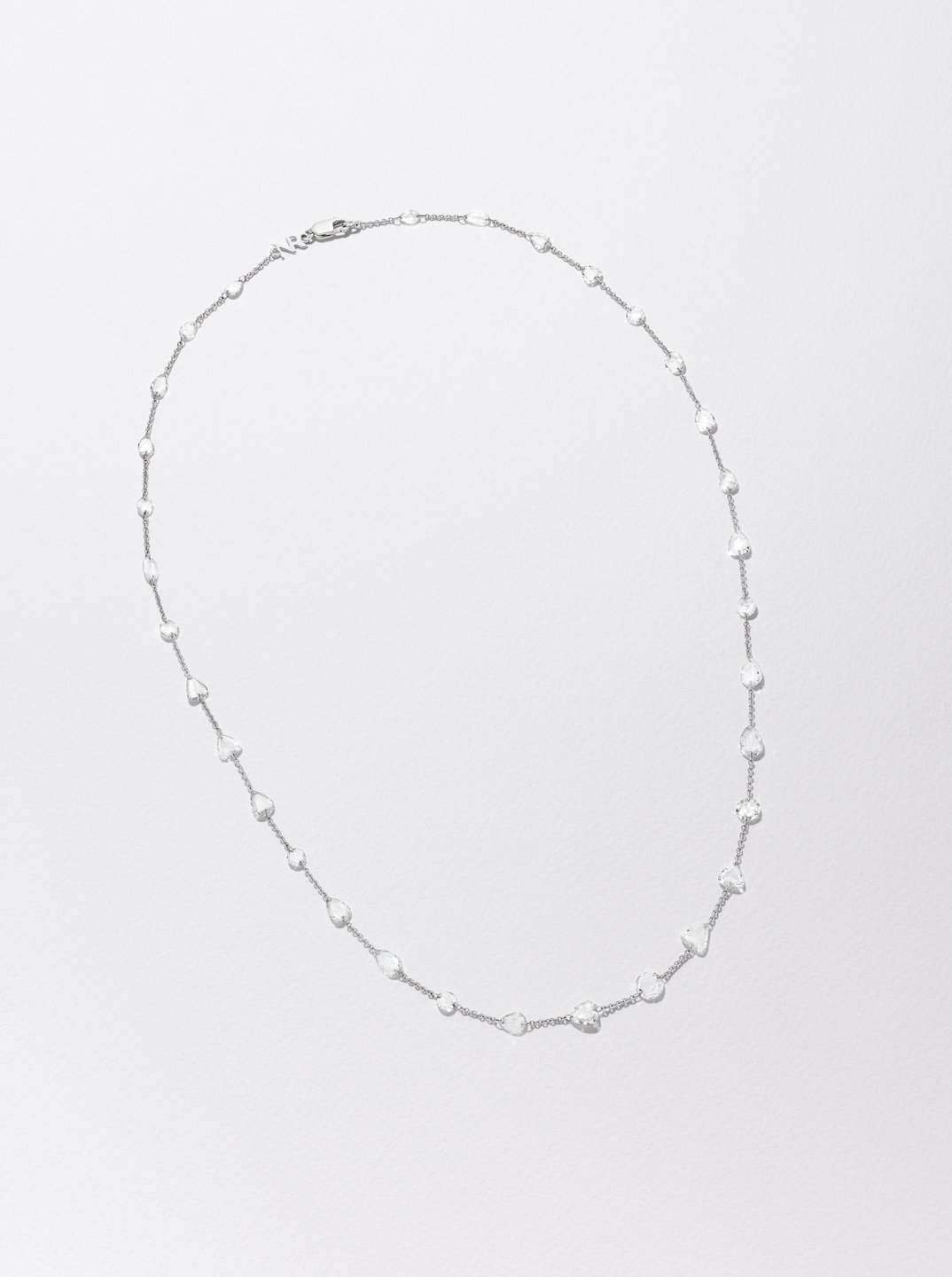 NINA RUNSDORF 18K White Gold Mixshape Rosecut Diamond Necklace