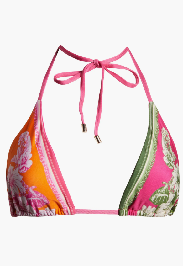 FARM RIO Floral Elegance Triangle Bikini Top