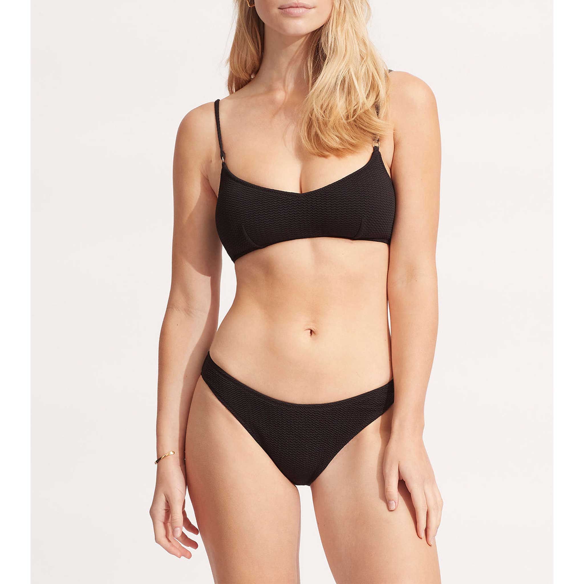 SEAFOLLY Sea Dive Scoop High Cut Rio in Black