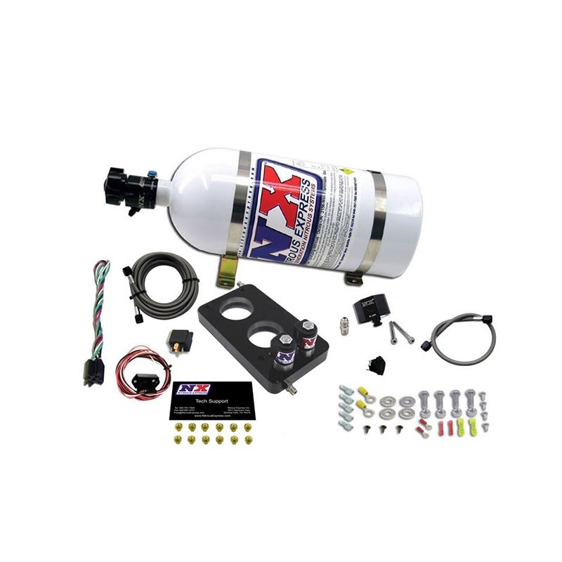 Nitrous Express 05 10 Ford Mustang 4.6L 3 Valve Nitrous Plate Kit (50 150HP) w/10lb Bottle (20947 10)