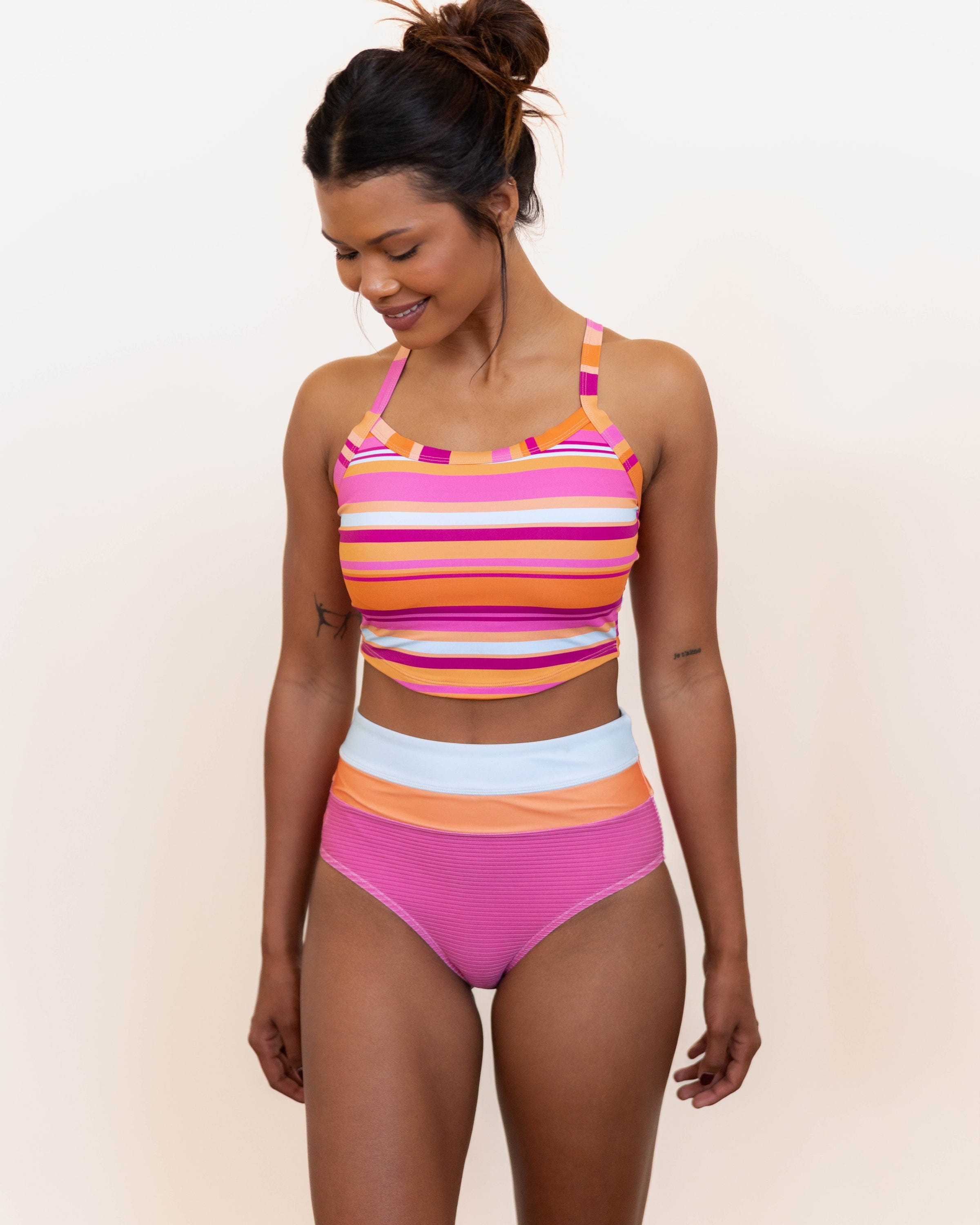 Sunset_Stripe_Scoop_Neck_Crop NANI SWIMWEAR Sunset Stripe Scoop Neck Crop