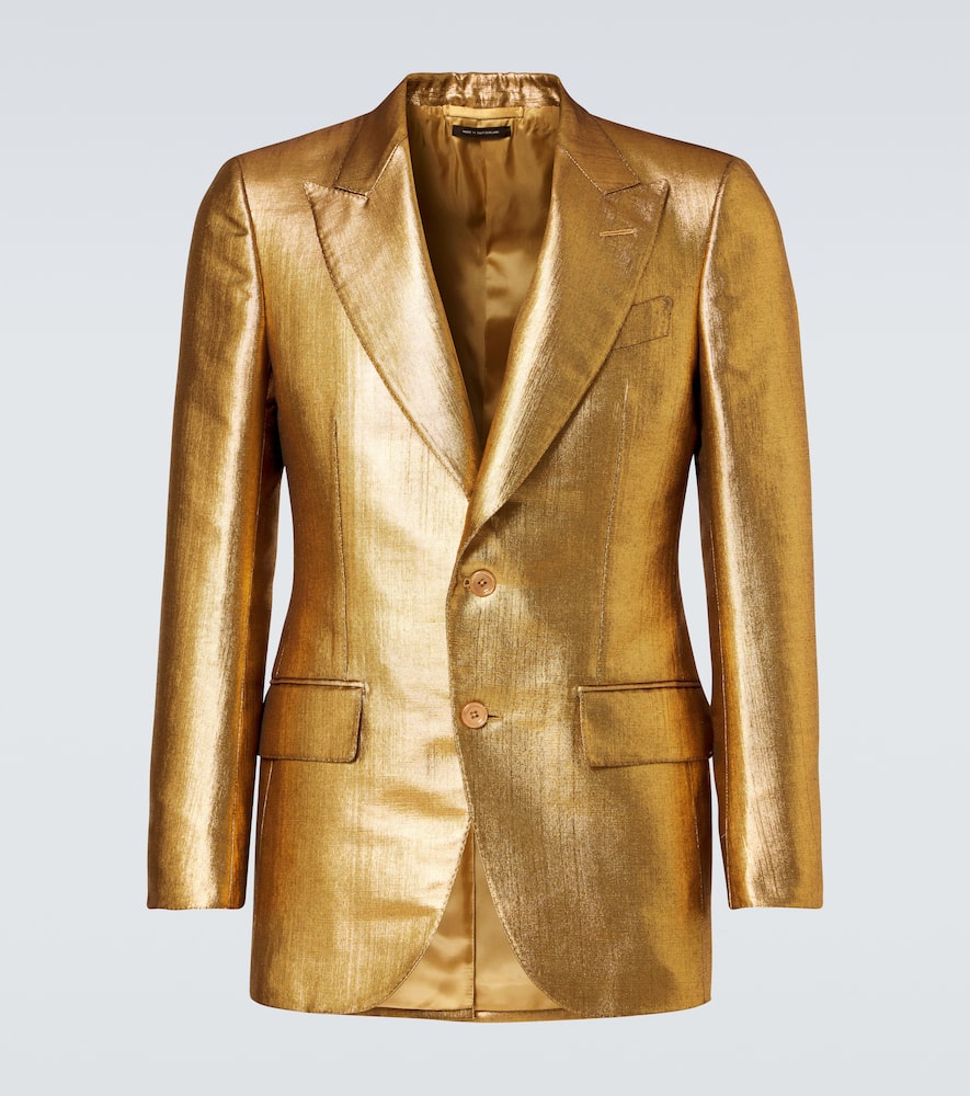 Tom Ford Dyllan metallic effect coated canvas blazer