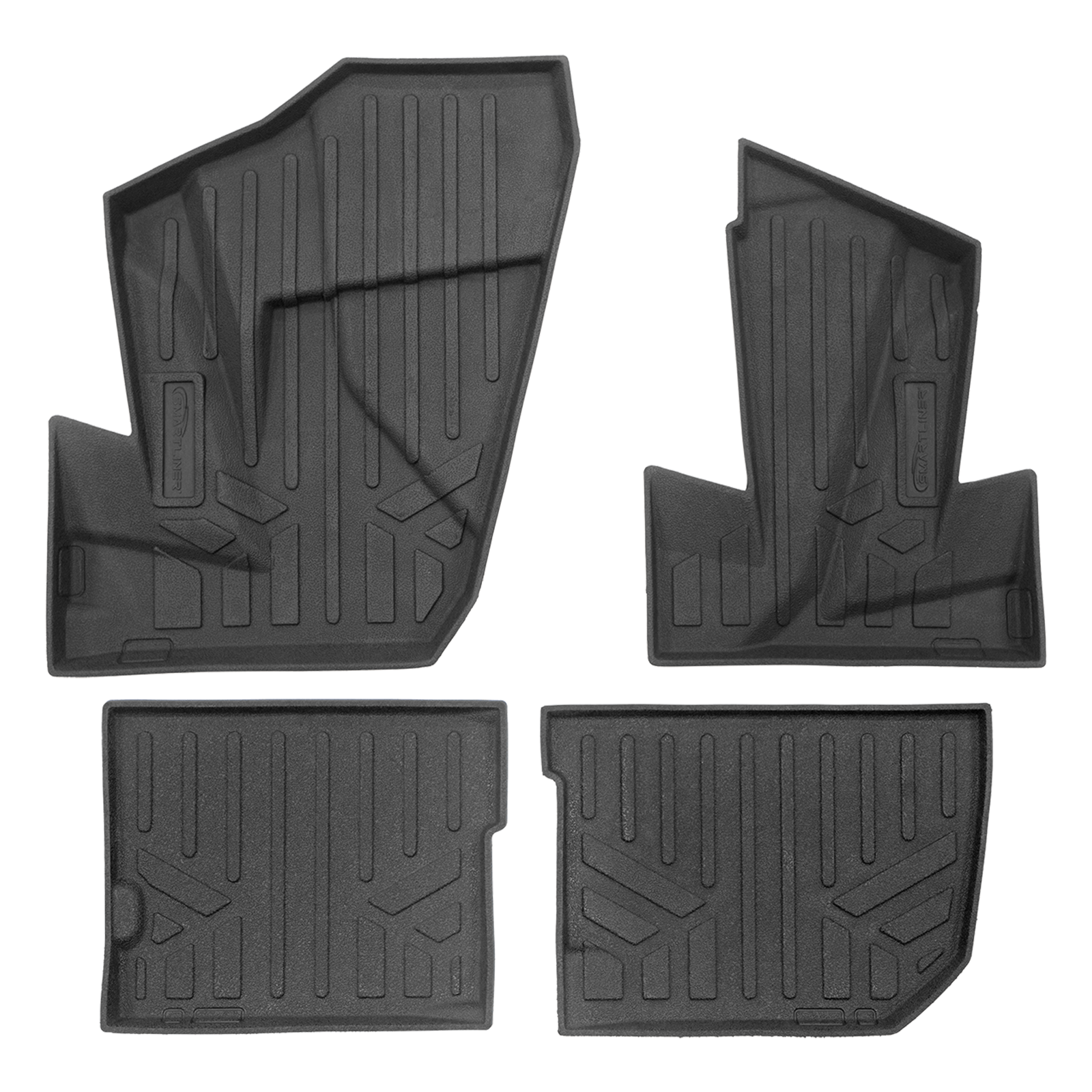 SMARTLINER All Weather Protection Custom Fit 2 Row Rugged Rubber Floor Liner Set Compatible With Polaris XP 4 1000 2024+