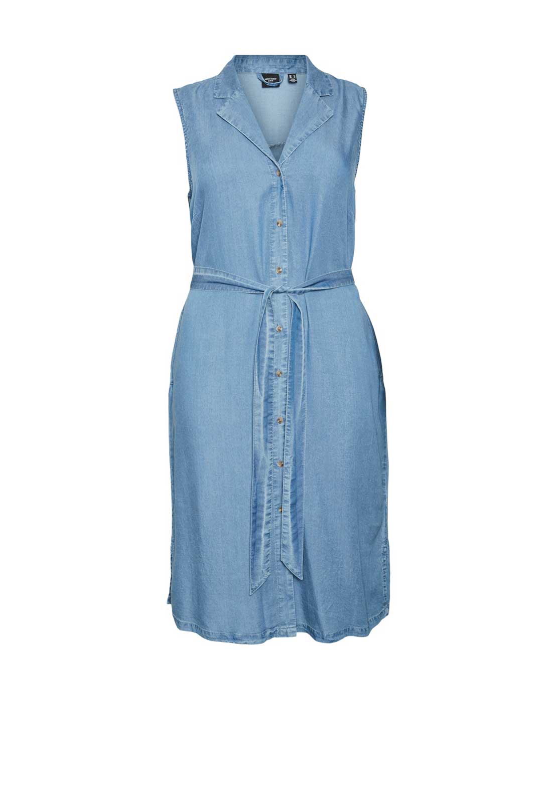Vero Moda Curve Bree Soft Denim Midi Shirt Dress  Medium Blue Denim