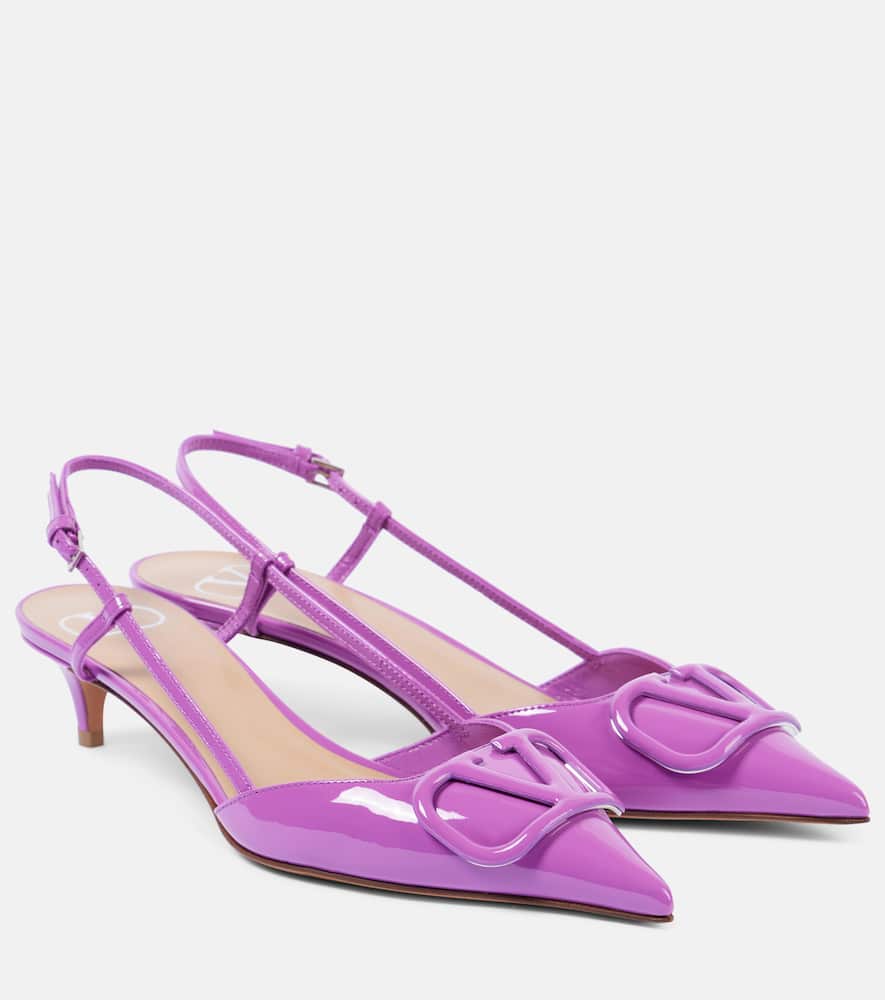 Valentino Garavani VLogo Signature patent leather slingback pumps