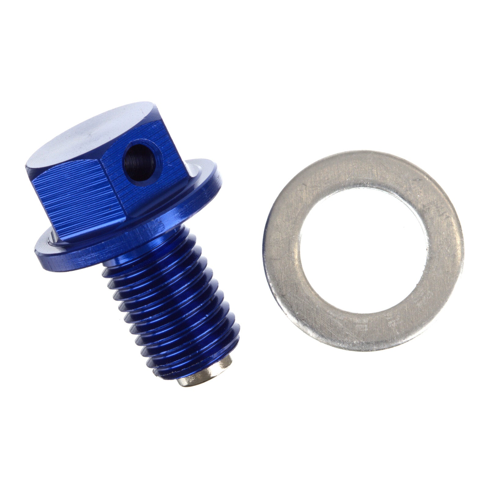 WHITES MOTORCYCLE PARTS Whites Magnetic Sump Plug M10 x 15 x 1.25   Blue