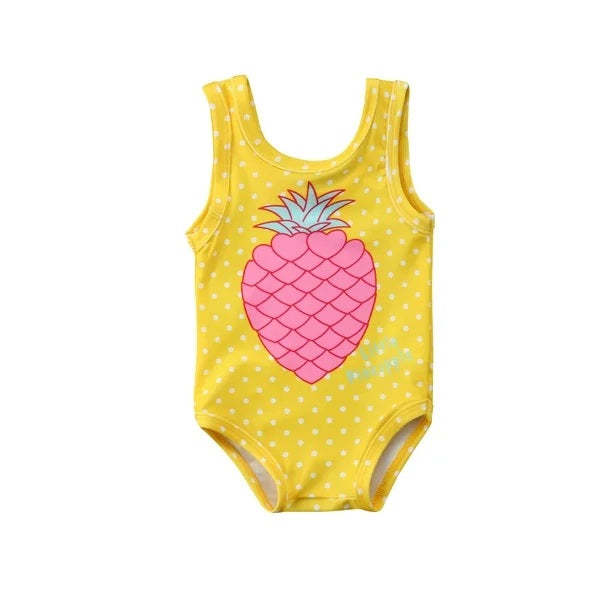 THE BEACH COMPANY Little Pineapple Print Sleeveless Swimsuit