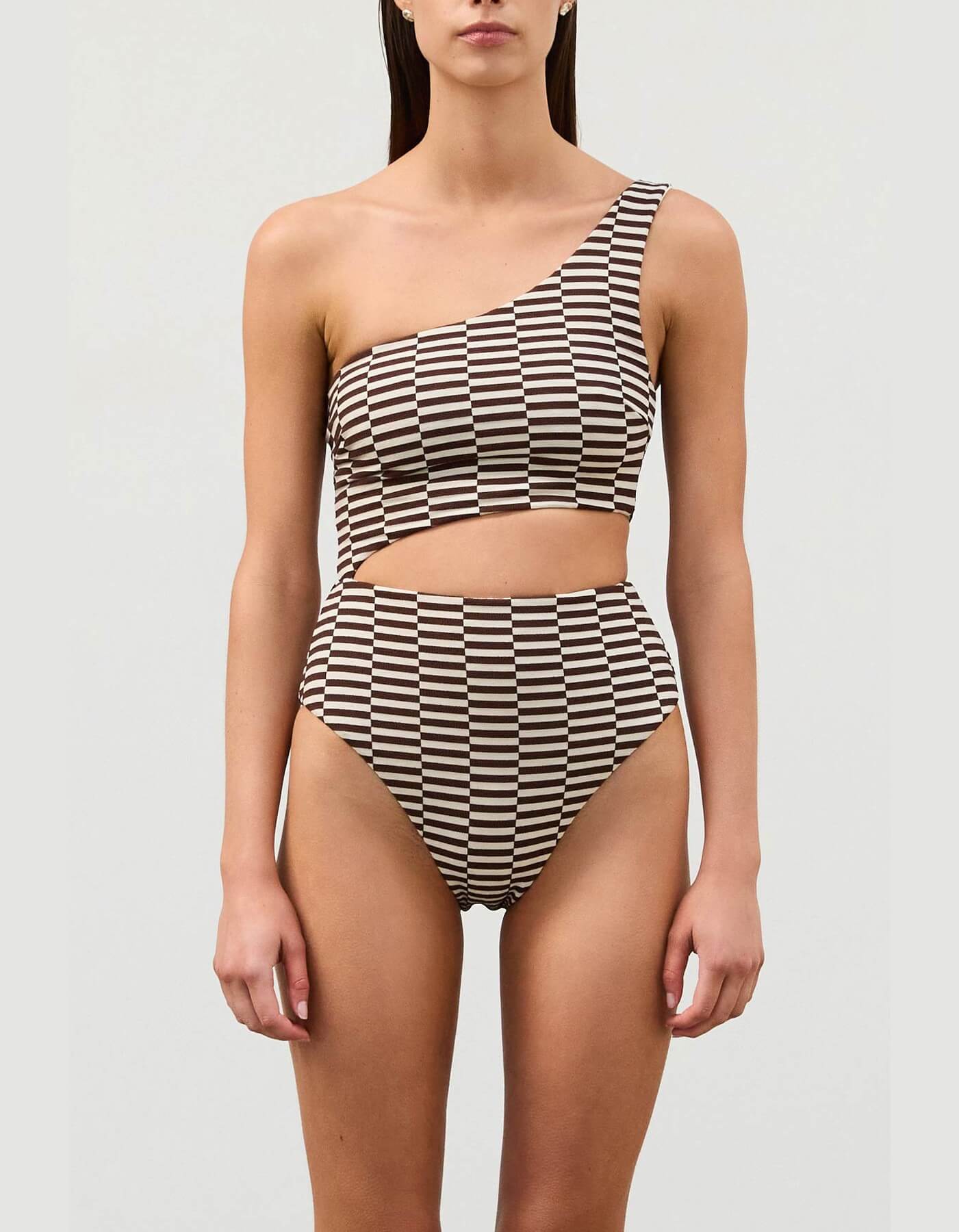ZULU & ZEPHYR Cocoa Grid Textured One Piece